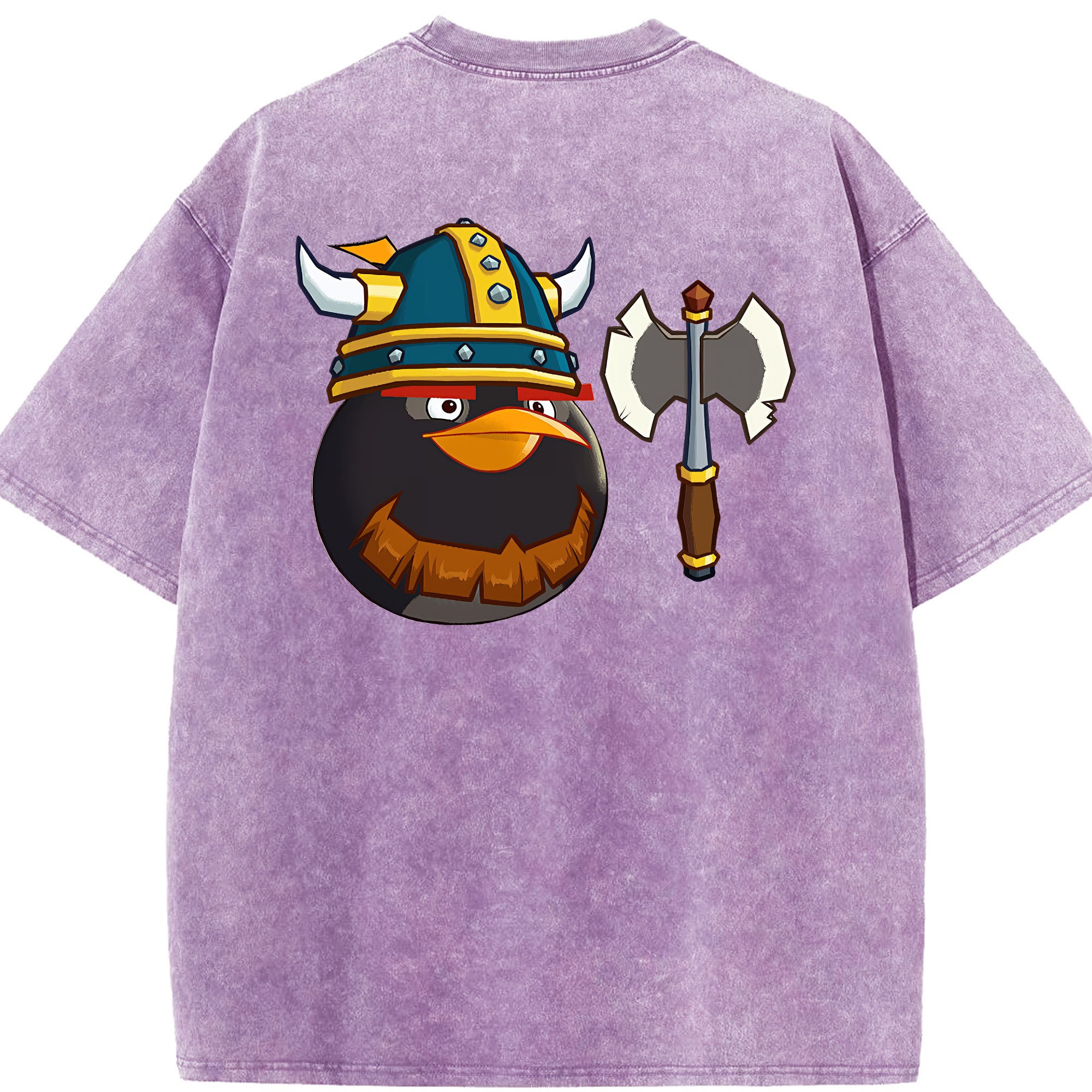 （画像用） Angry Birds アングリーバード 綿100% ヴィンテージ風 半袖Tシャツ（背面プリント）