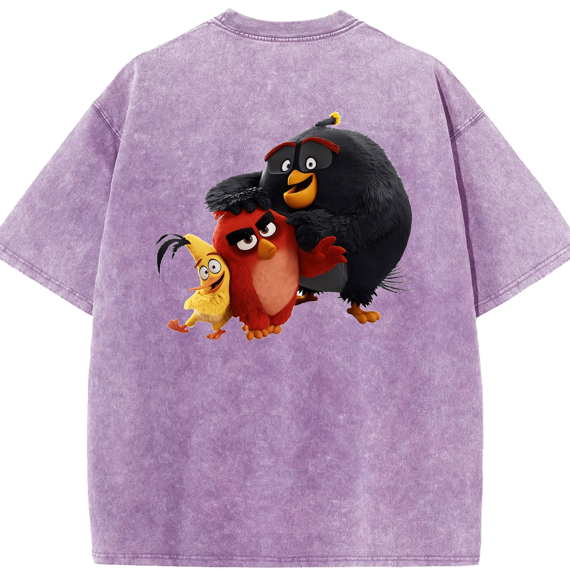 （画像用） Angry Birds アングリーバード 綿100% ヴィンテージ風 半袖Tシャツ（背面プリント）