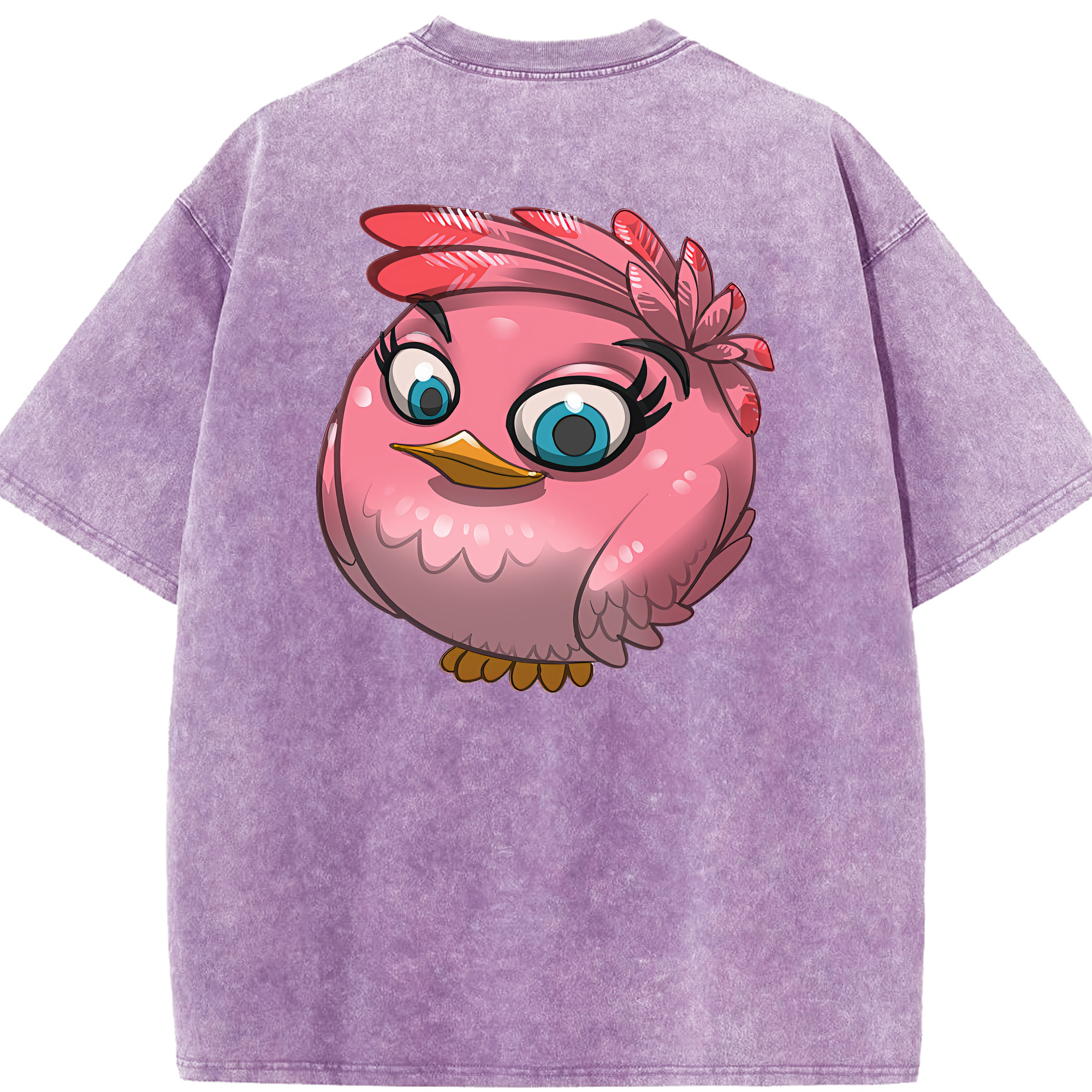 （画像用） Angry Birds アングリーバード 綿100% ヴィンテージ風 半袖Tシャツ（背面プリント）