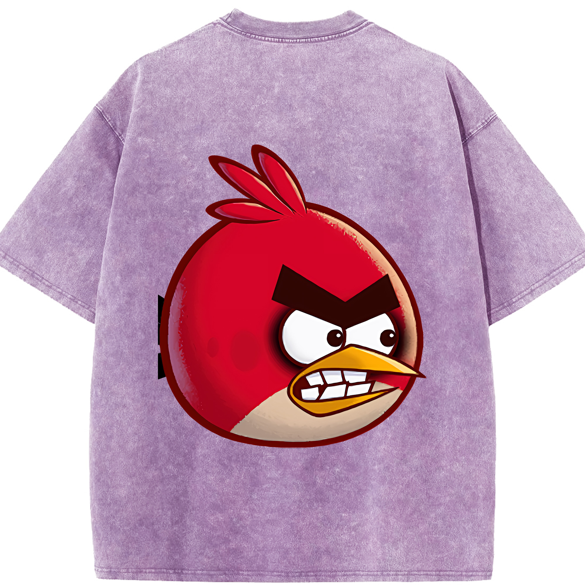 （画像用） Angry Birds アングリーバード 綿100% ヴィンテージ風 半袖Tシャツ（背面プリント）