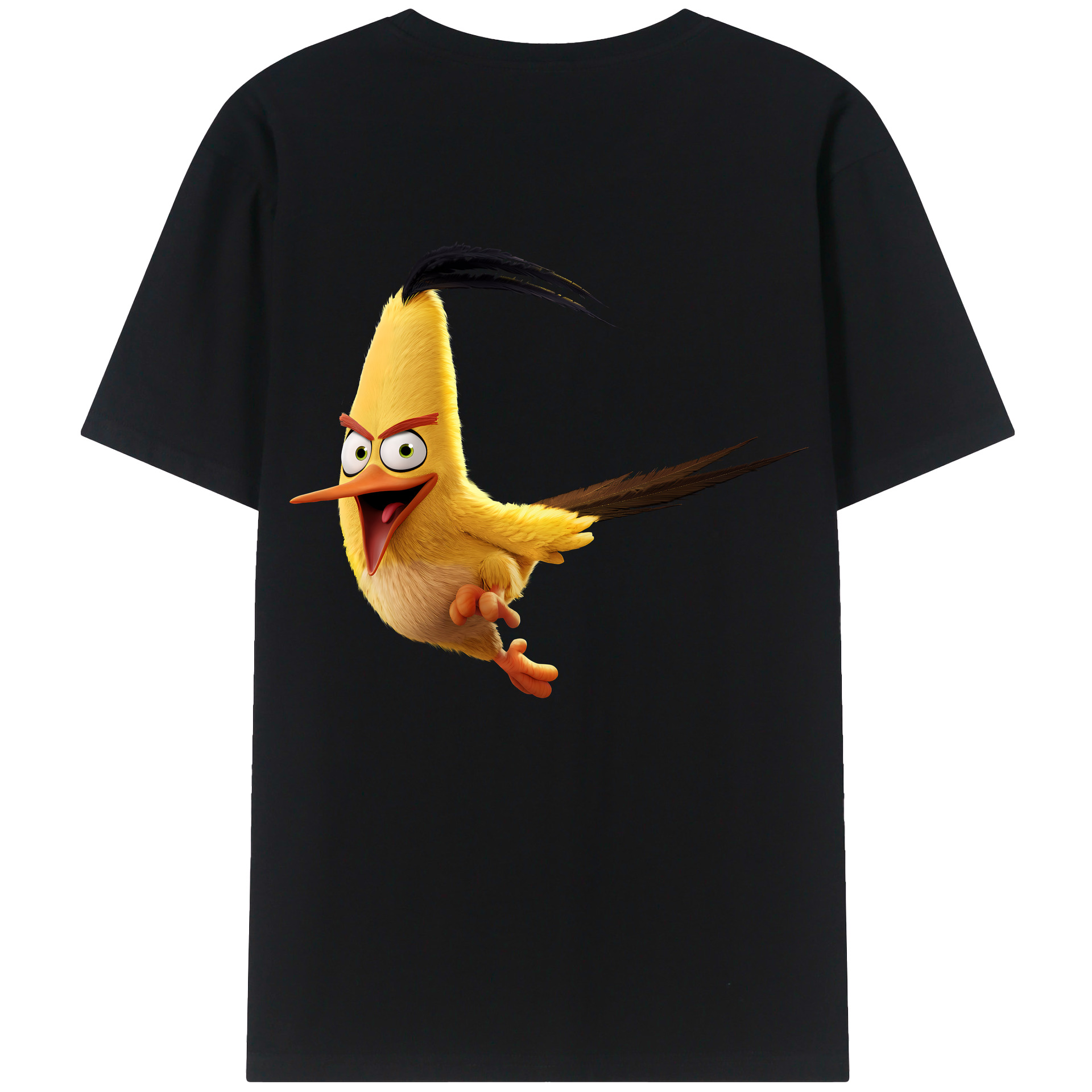 （画像用） Angry Birds アングリーバード 綿100％ メンズ半袖Tシャツ（バックプリント） 通気性