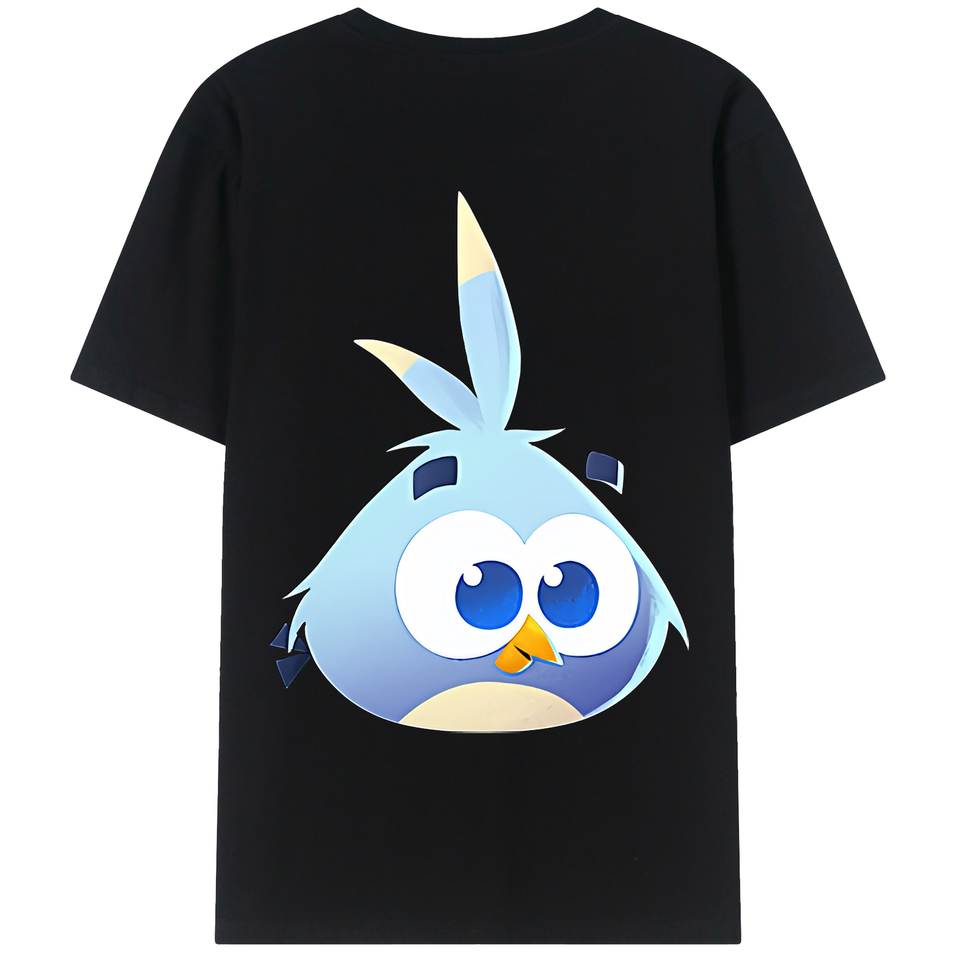 （画像用） Angry Birds アングリーバード 綿100％ メンズ半袖Tシャツ（バックプリント） 通気性