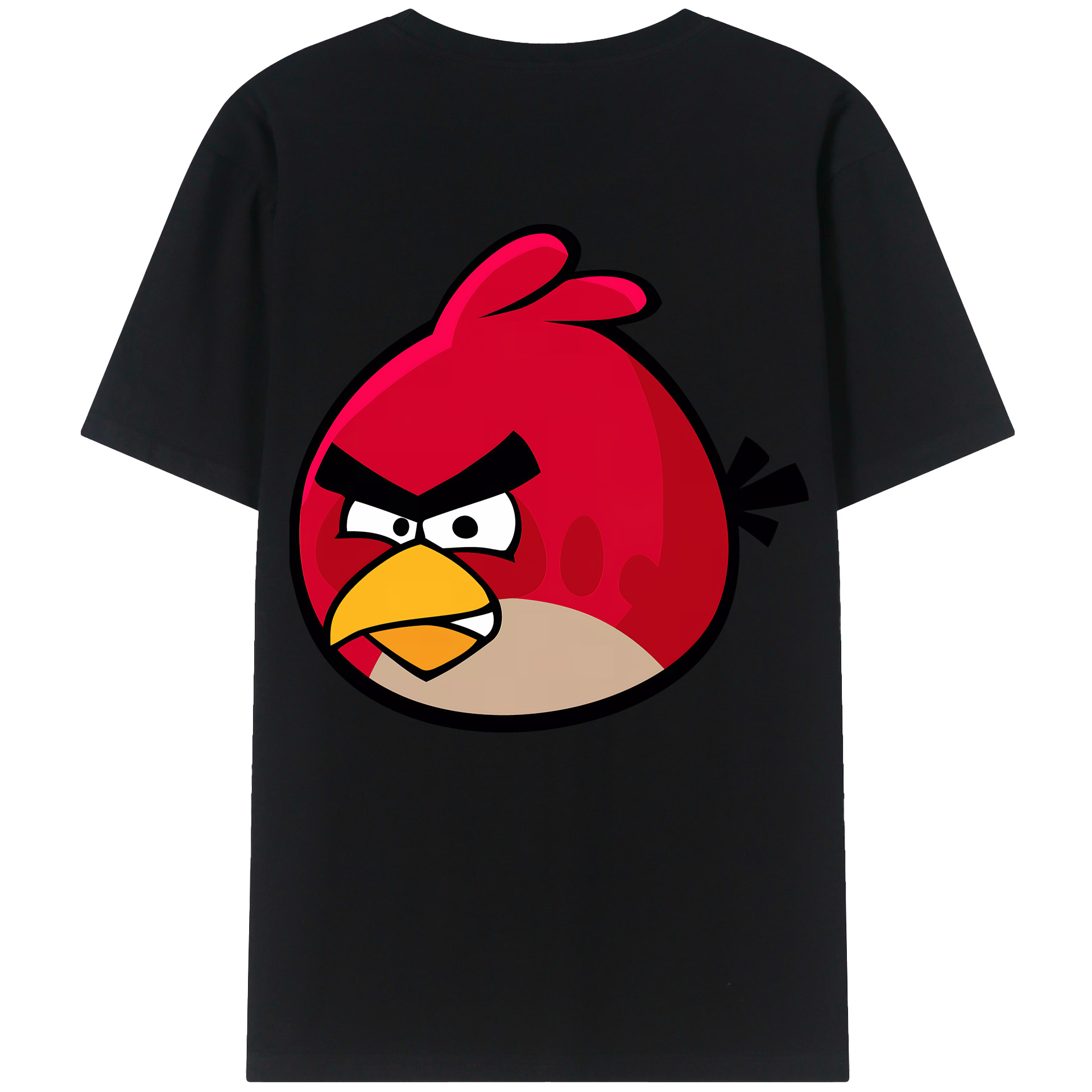 （画像用） Angry Birds アングリーバード 綿100％ メンズ半袖Tシャツ（バックプリント） 通気性