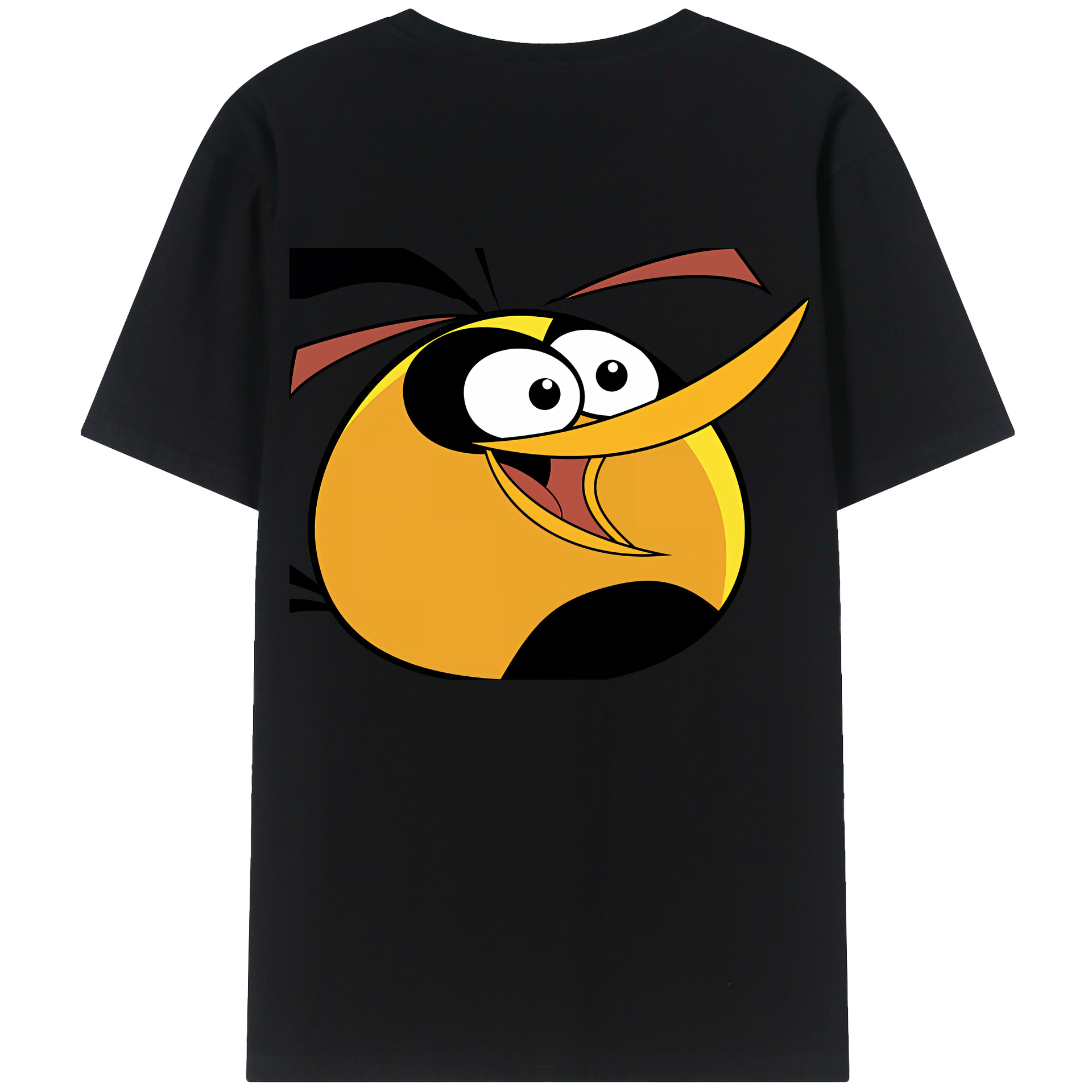 （画像用） Angry Birds アングリーバード 綿100％ メンズ半袖Tシャツ（バックプリント） 通気性