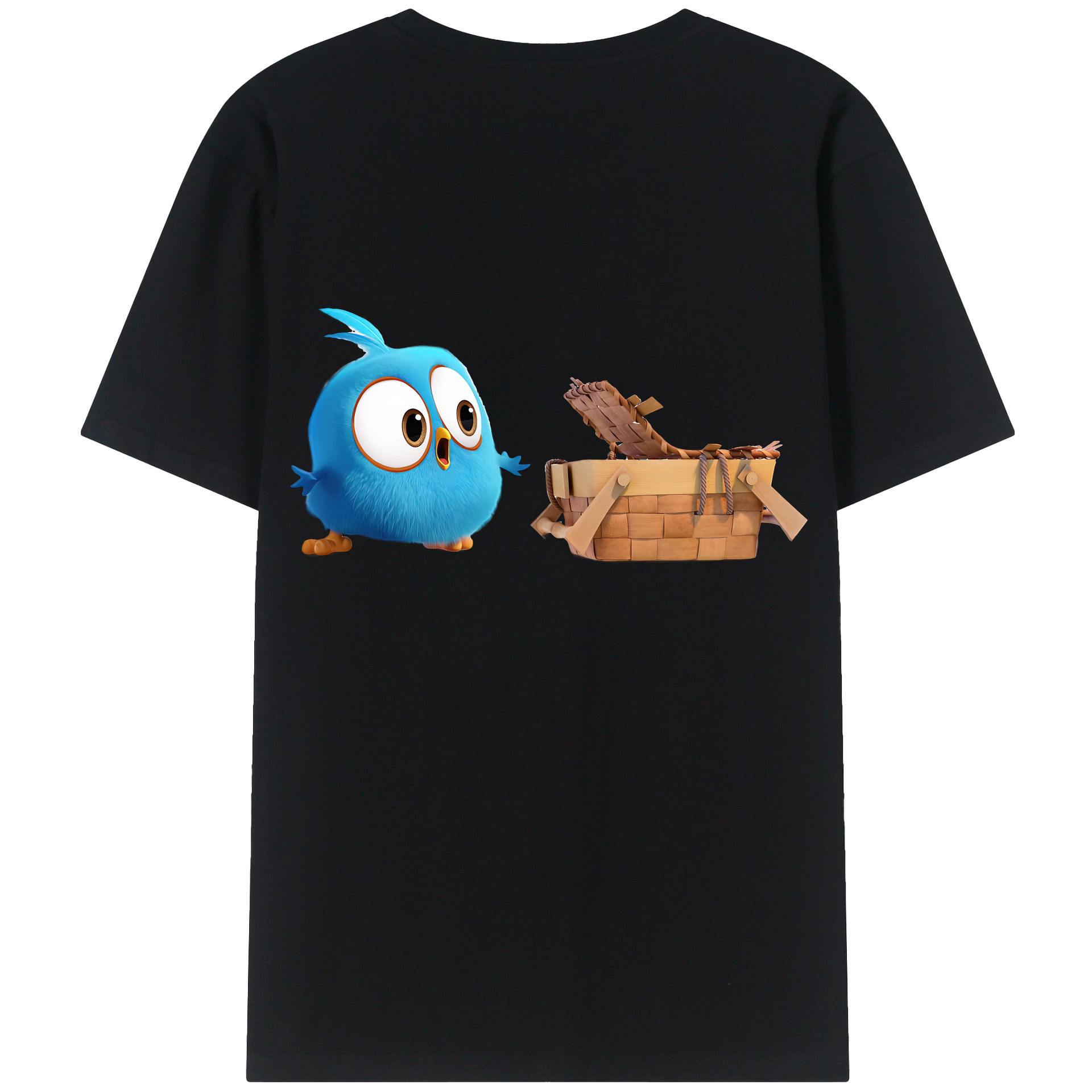 （画像用） Angry Birds アングリーバード 綿100％ メンズ半袖Tシャツ（バックプリント） 通気性