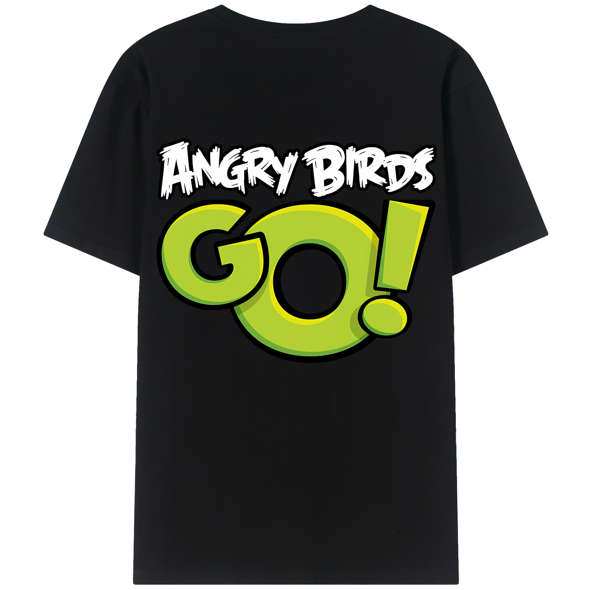 （画像用） Angry Birds アングリーバード 綿100％ メンズ半袖Tシャツ（バックプリント） 通気性