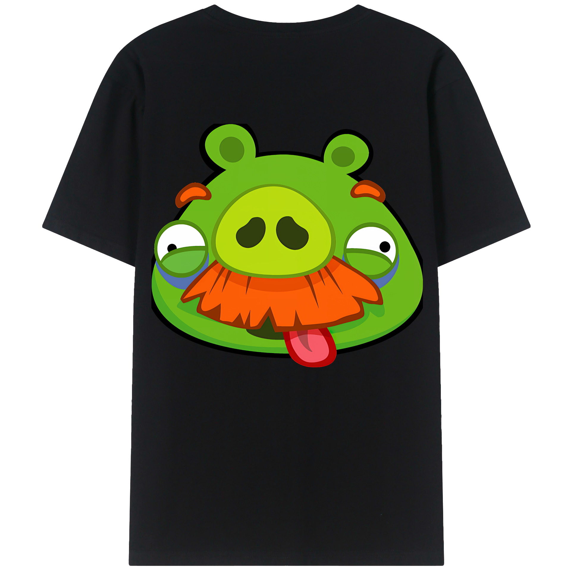 （画像用） Angry Birds アングリーバード 綿100％ メンズ半袖Tシャツ（バックプリント） 通気性