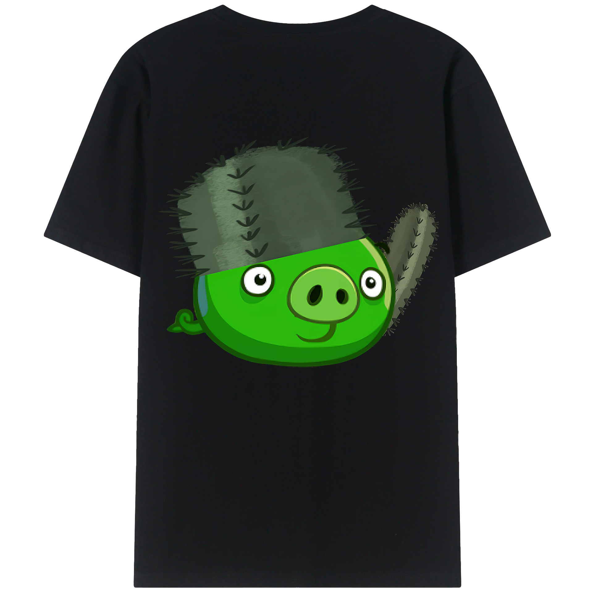 （画像用） Angry Birds アングリーバード 綿100％ メンズ半袖Tシャツ（バックプリント） 通気性