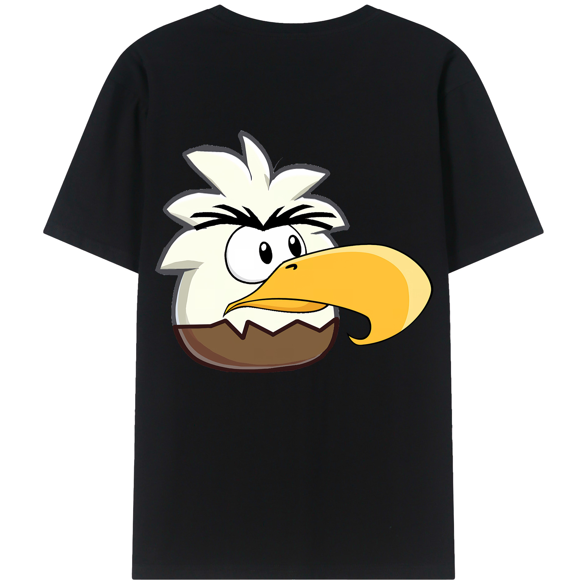 （画像用） Angry Birds アングリーバード 綿100％ メンズ半袖Tシャツ（バックプリント） 通気性