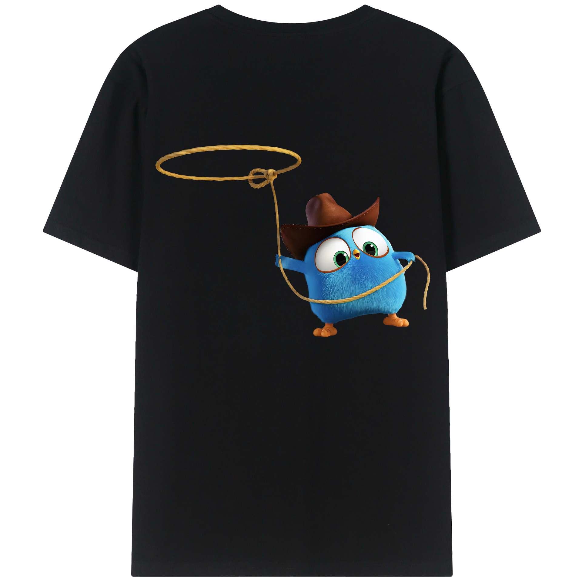 （画像用） Angry Birds アングリーバード 綿100％ メンズ半袖Tシャツ（バックプリント） 通気性
