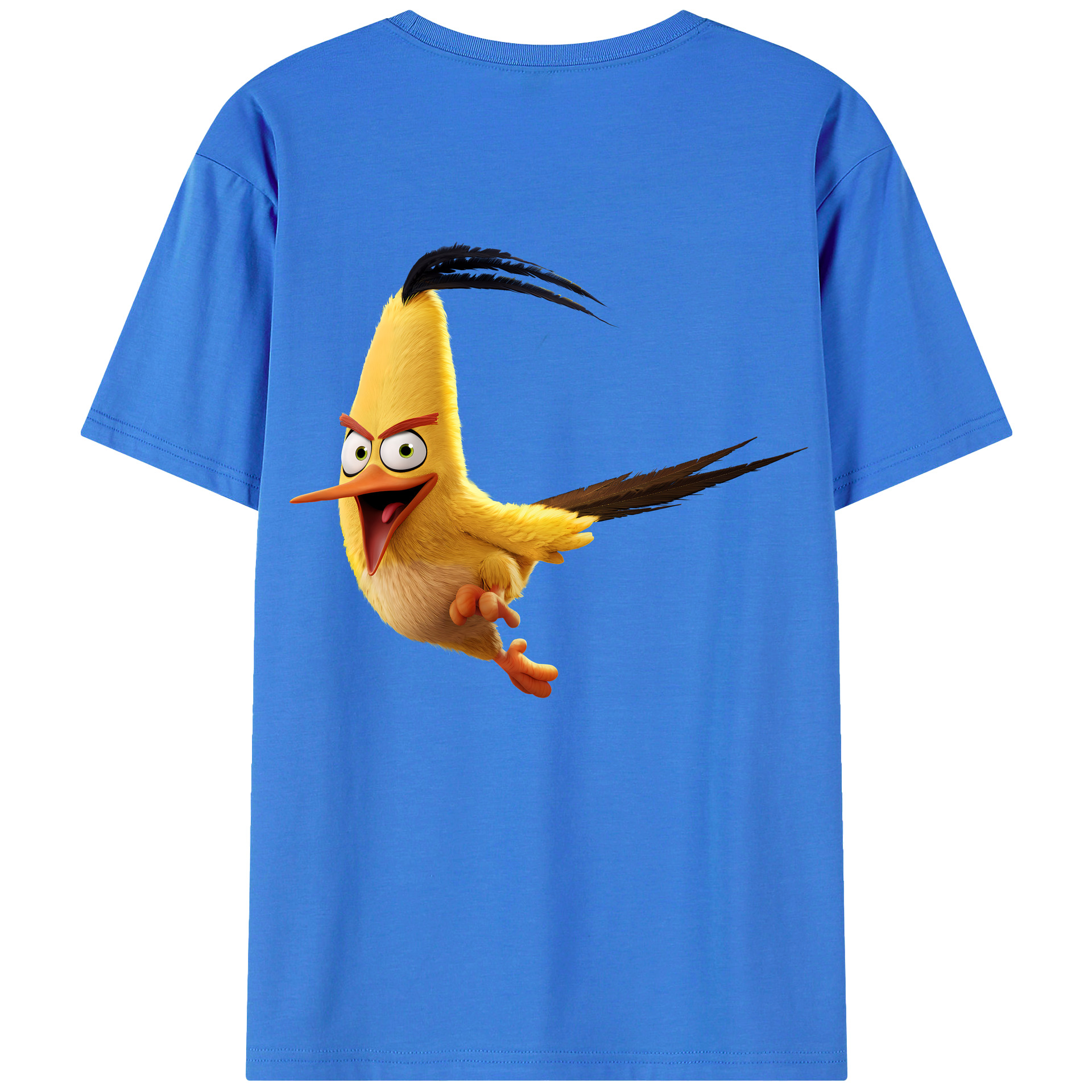（画像用） Angry Birds アングリーバード 綿100％ メンズ半袖Tシャツ（バックプリント） 通気性