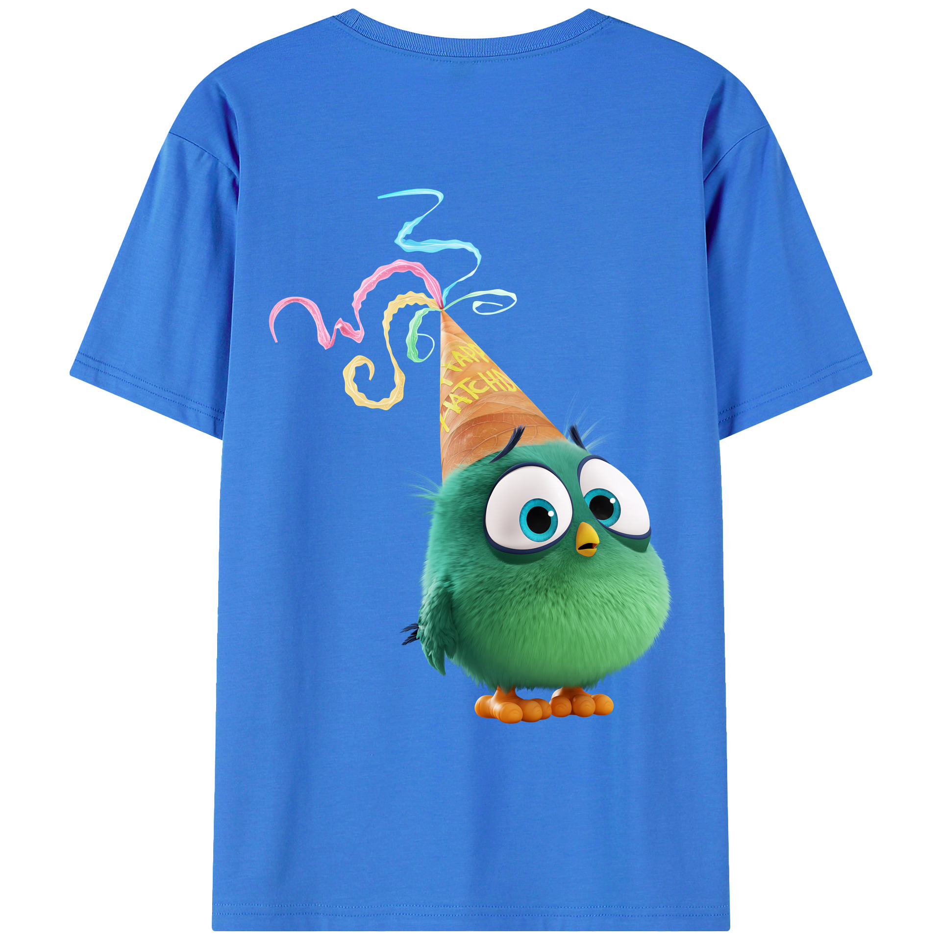 （画像用） Angry Birds アングリーバード 綿100％ メンズ半袖Tシャツ（バックプリント） 通気性