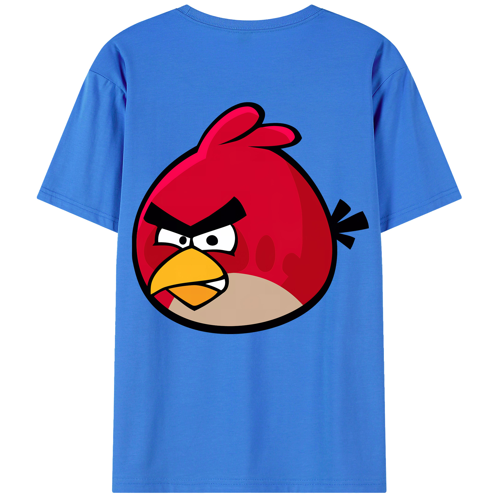 （画像用） Angry Birds アングリーバード 綿100％ メンズ半袖Tシャツ（バックプリント） 通気性