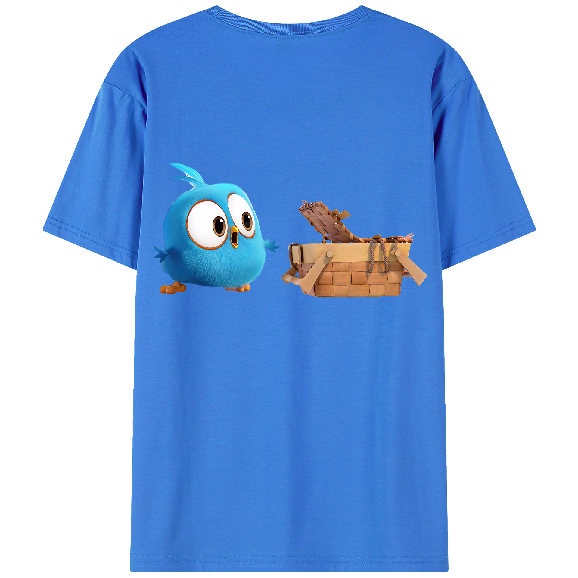 （画像用） Angry Birds アングリーバード 綿100％ メンズ半袖Tシャツ（バックプリント） 通気性