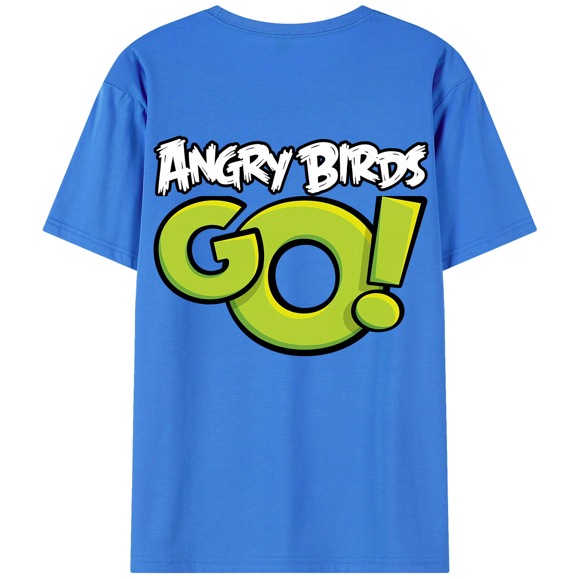 （画像用） Angry Birds アングリーバード 綿100％ メンズ半袖Tシャツ（バックプリント） 通気性