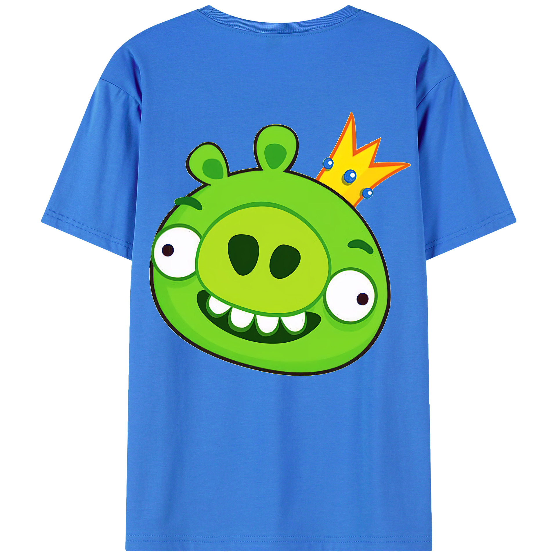 （画像用） Angry Birds アングリーバード 綿100％ メンズ半袖Tシャツ（バックプリント） 通気性