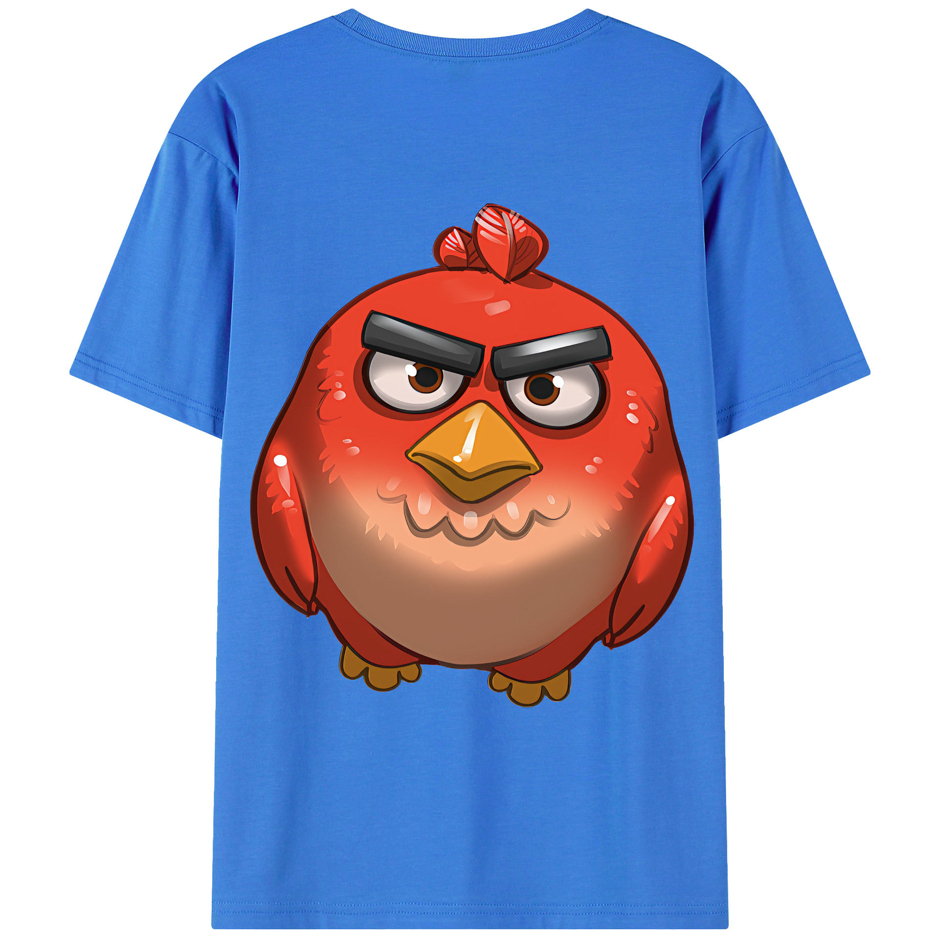 （画像用） Angry Birds アングリーバード 綿100％ メンズ半袖Tシャツ（バックプリント） 通気性