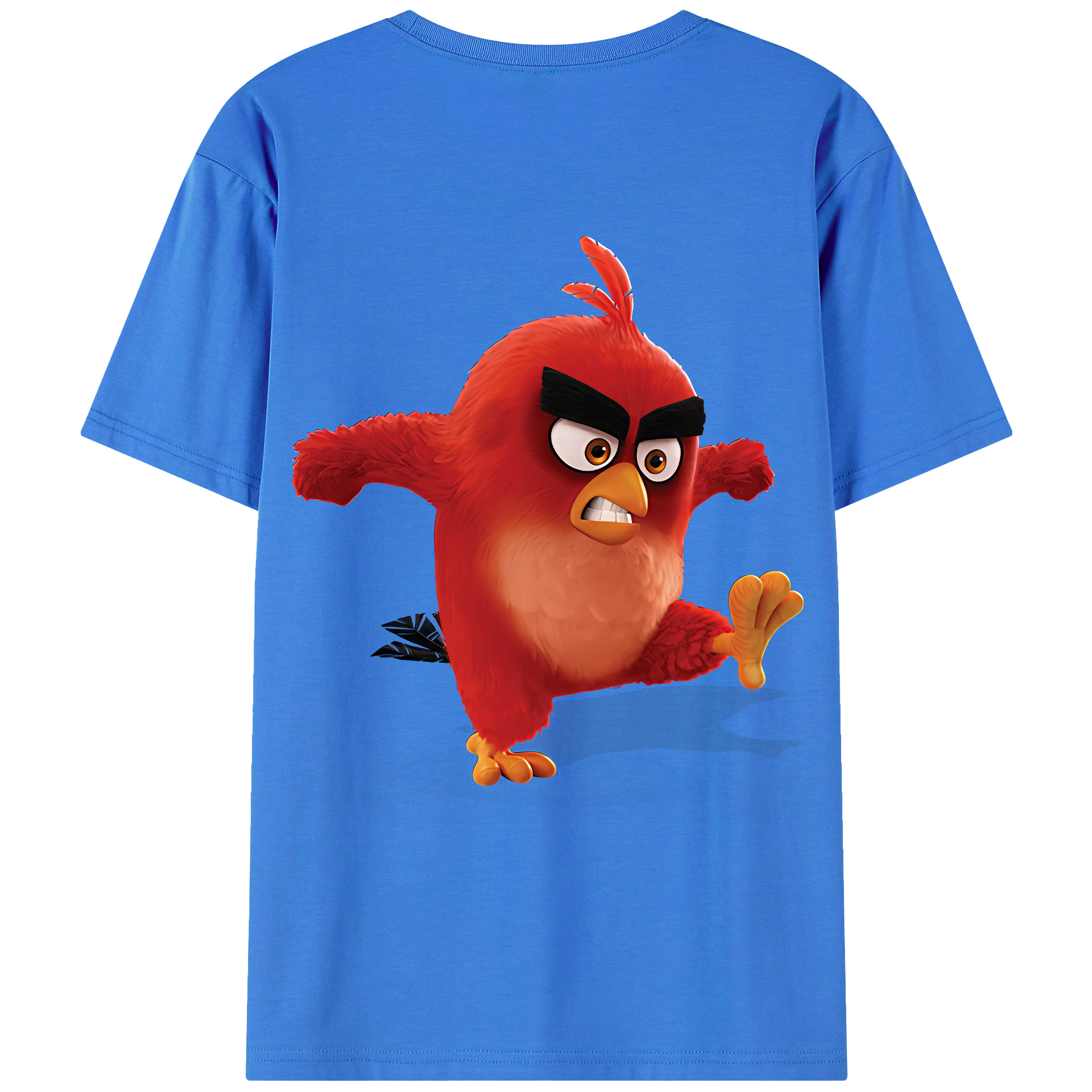 （画像用） Angry Birds アングリーバード 綿100％ メンズ半袖Tシャツ（バックプリント） 通気性