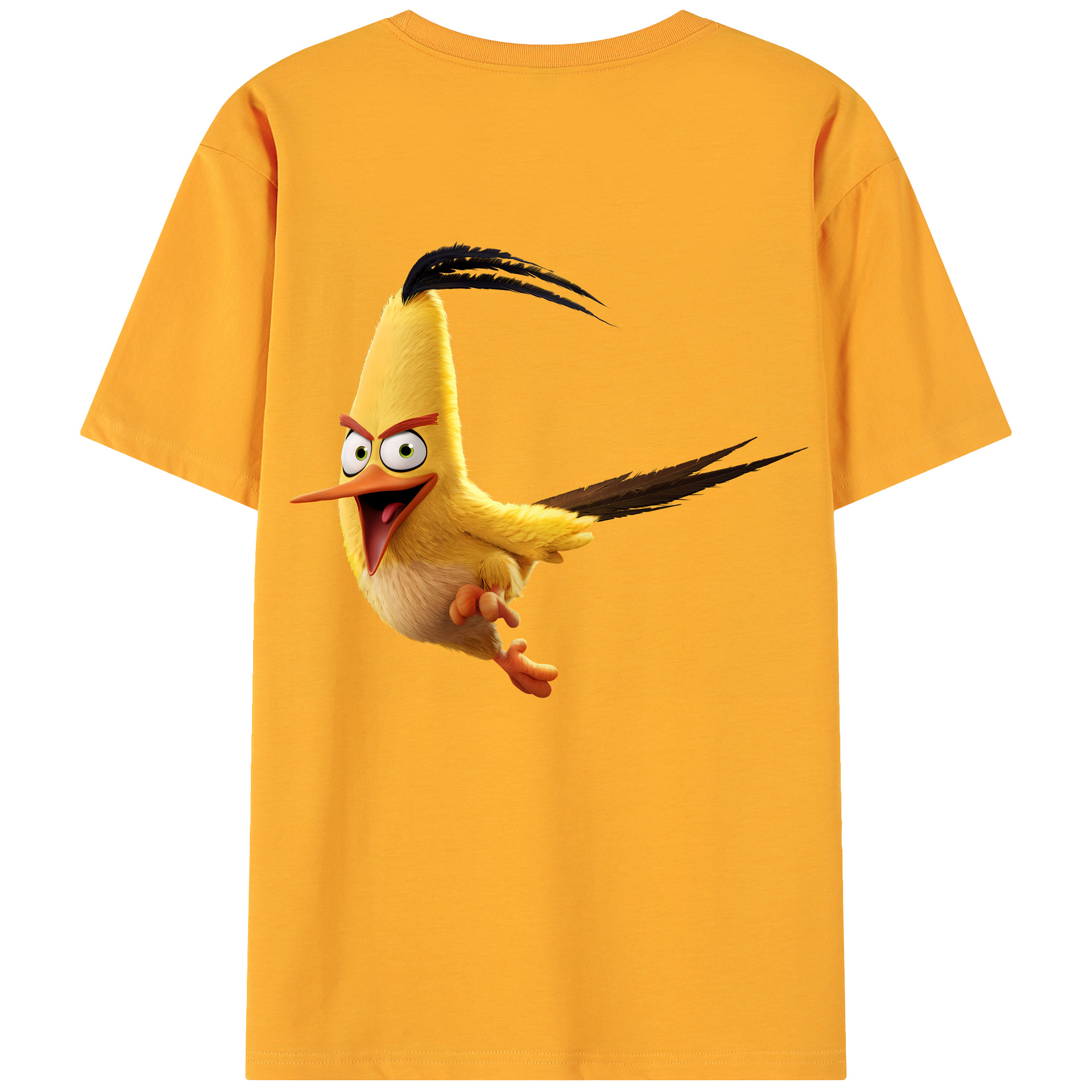 （画像用） Angry Birds アングリーバード 綿100％ メンズ半袖Tシャツ（バックプリント） 通気性