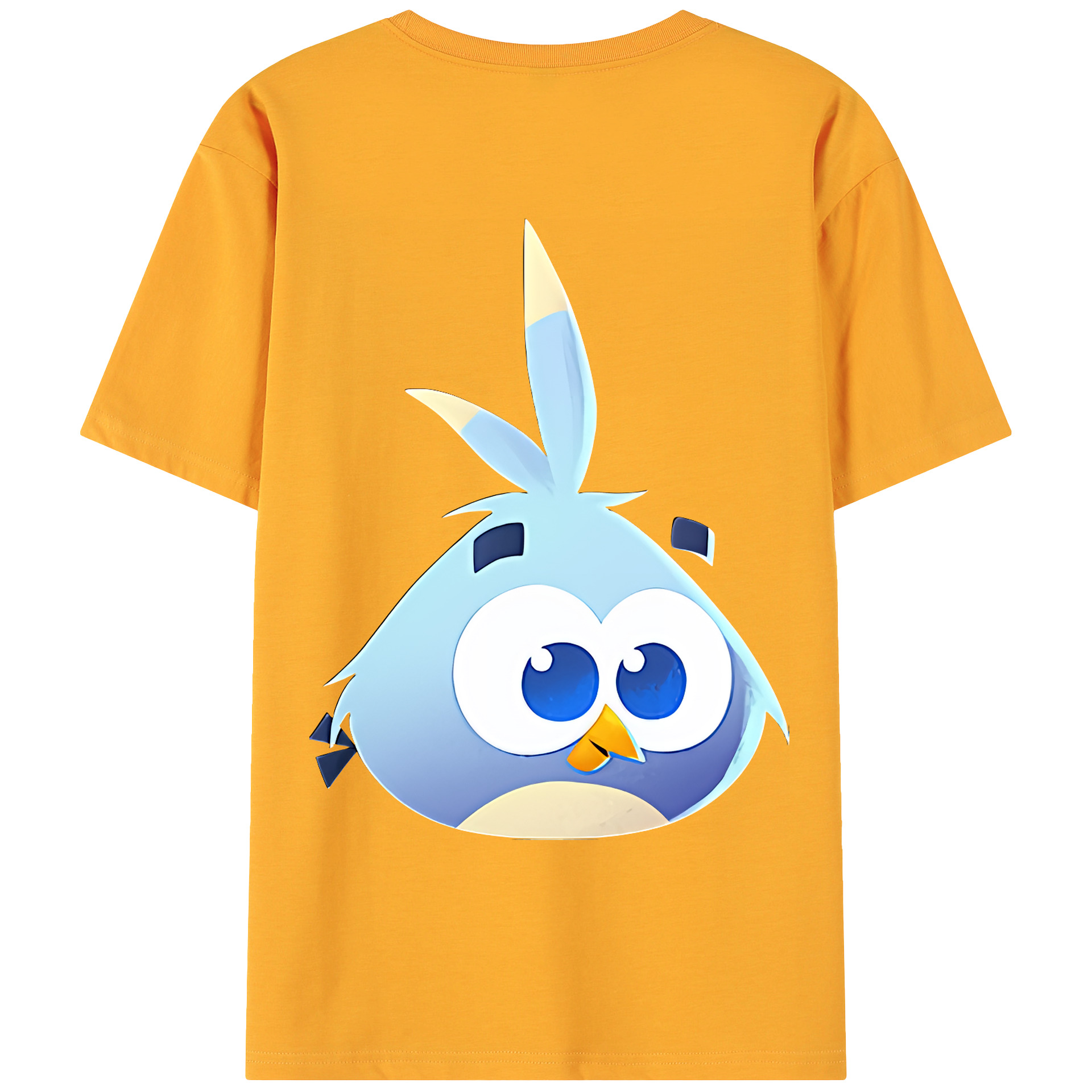 （画像用） Angry Birds アングリーバード 綿100％ メンズ半袖Tシャツ（バックプリント） 通気性