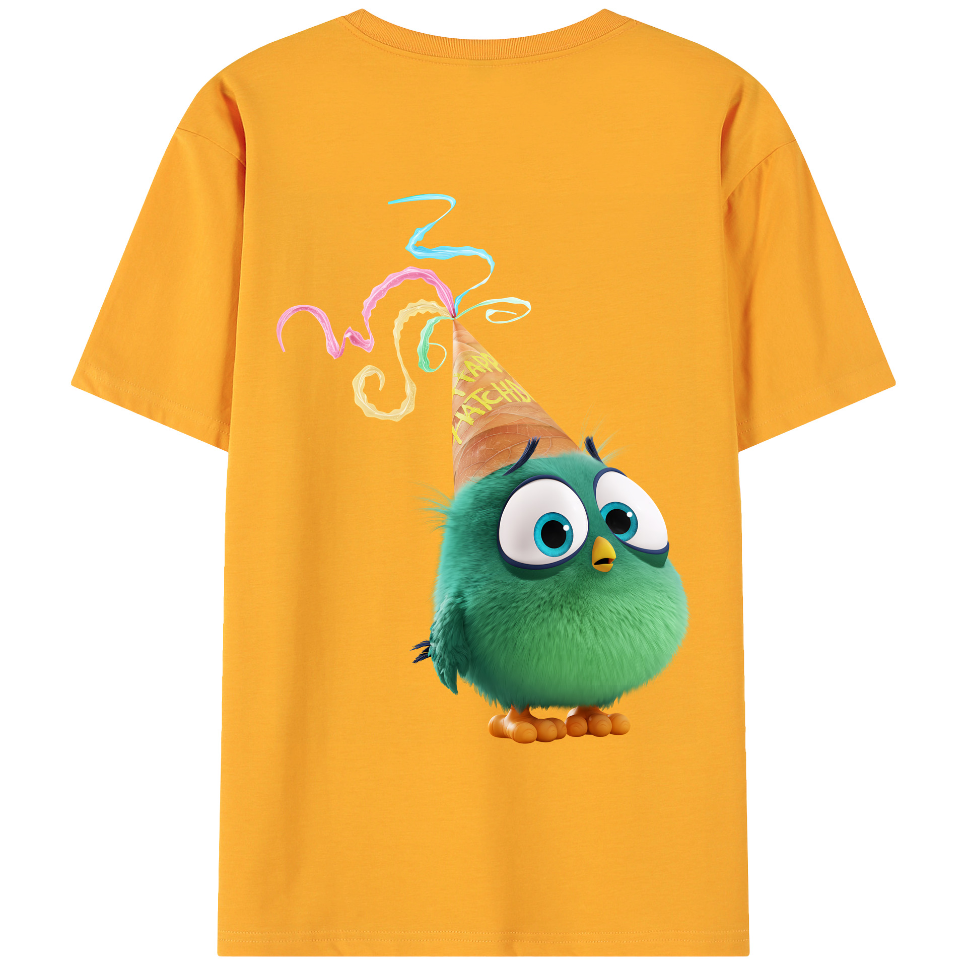 （画像用） Angry Birds アングリーバード 綿100％ メンズ半袖Tシャツ（バックプリント） 通気性