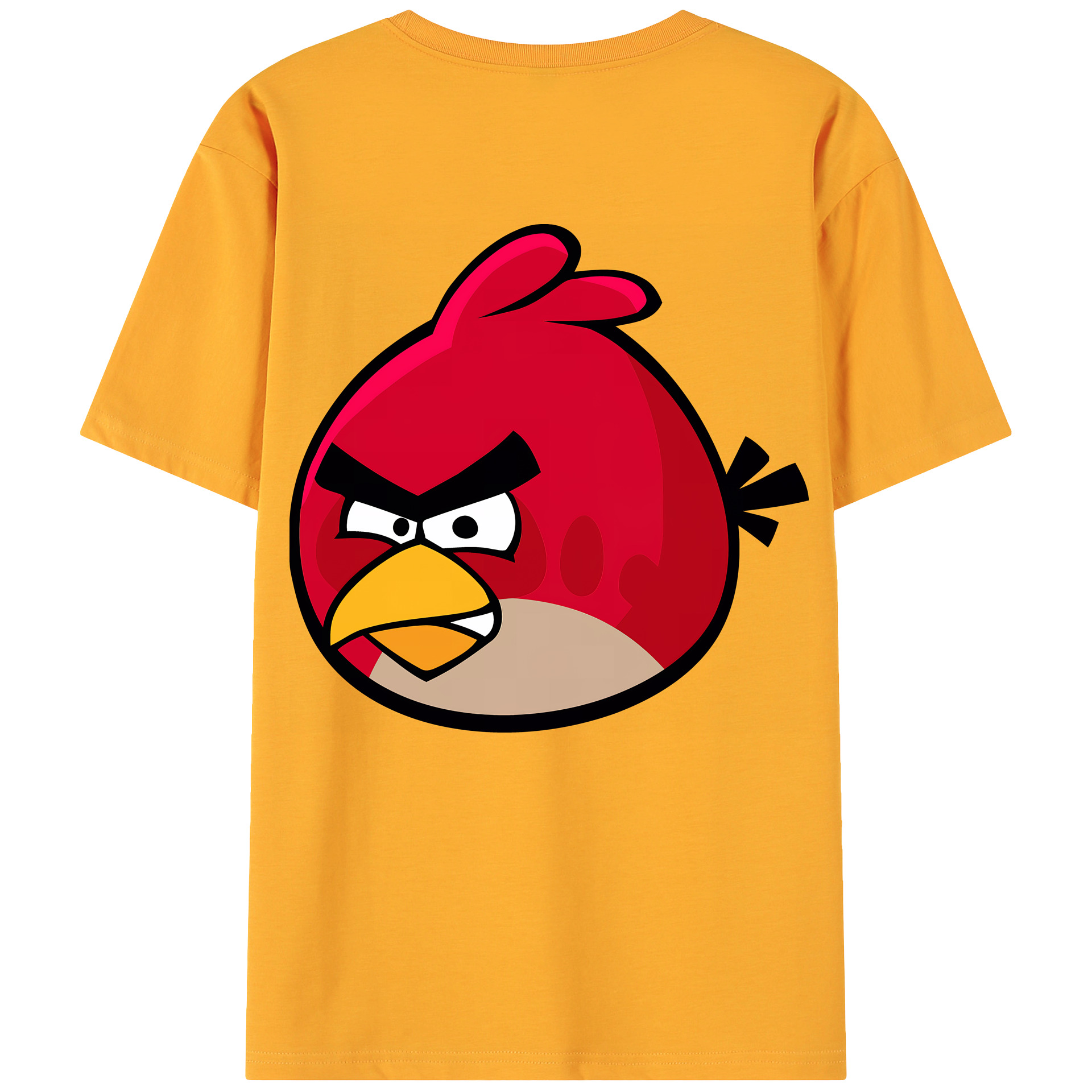 （画像用） Angry Birds アングリーバード 綿100％ メンズ半袖Tシャツ（バックプリント） 通気性