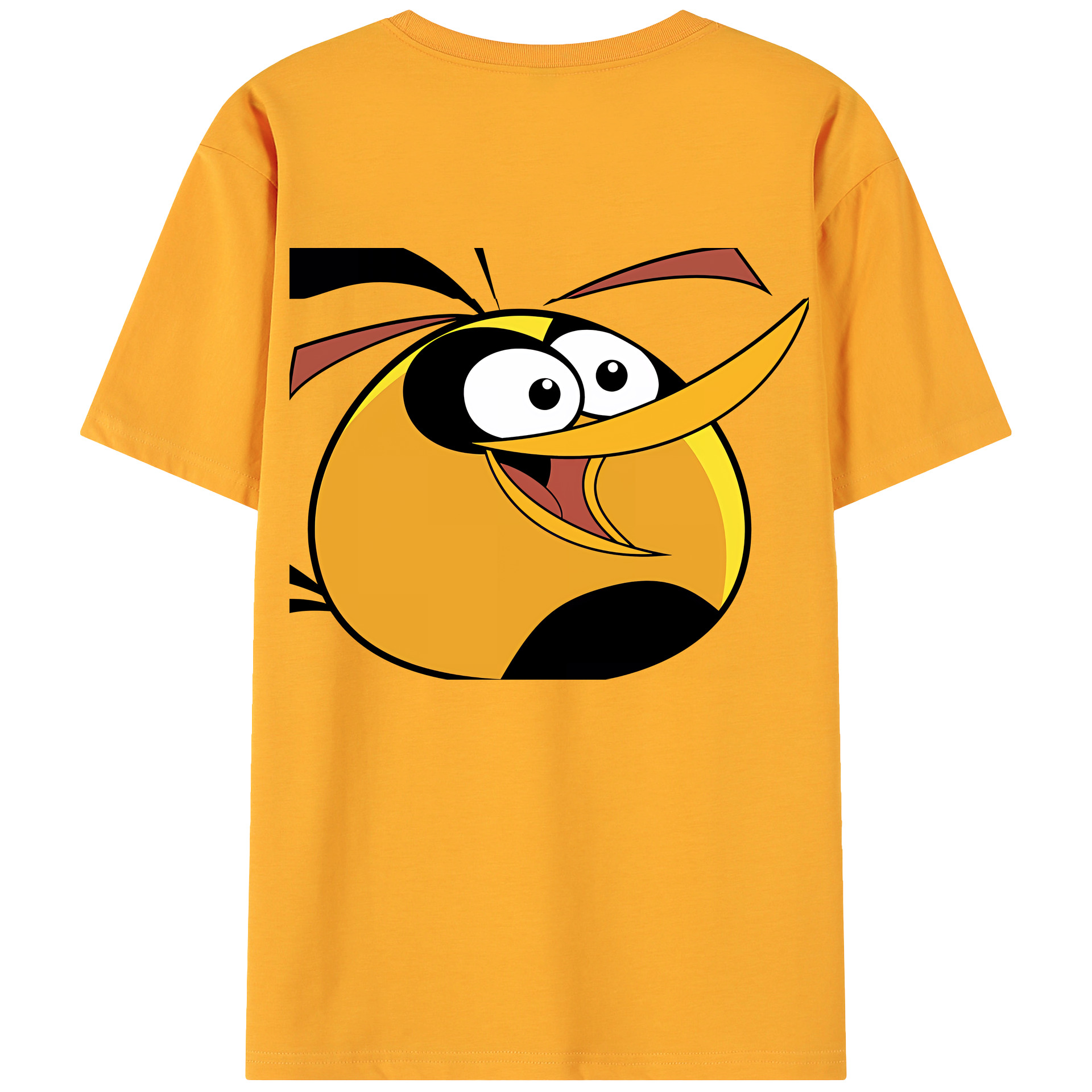 （画像用） Angry Birds アングリーバード 綿100％ メンズ半袖Tシャツ（バックプリント） 通気性