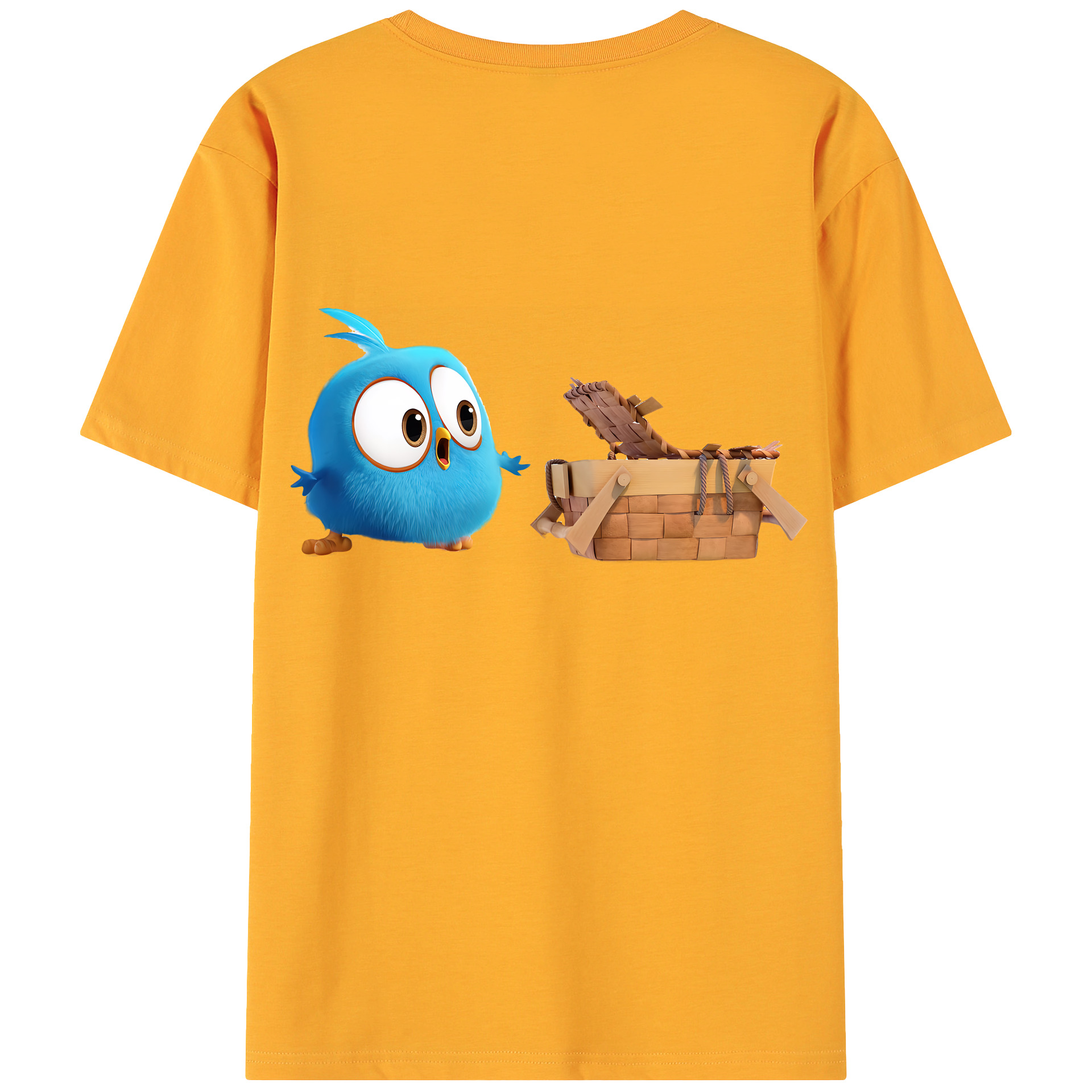 （画像用） Angry Birds アングリーバード 綿100％ メンズ半袖Tシャツ（バックプリント） 通気性