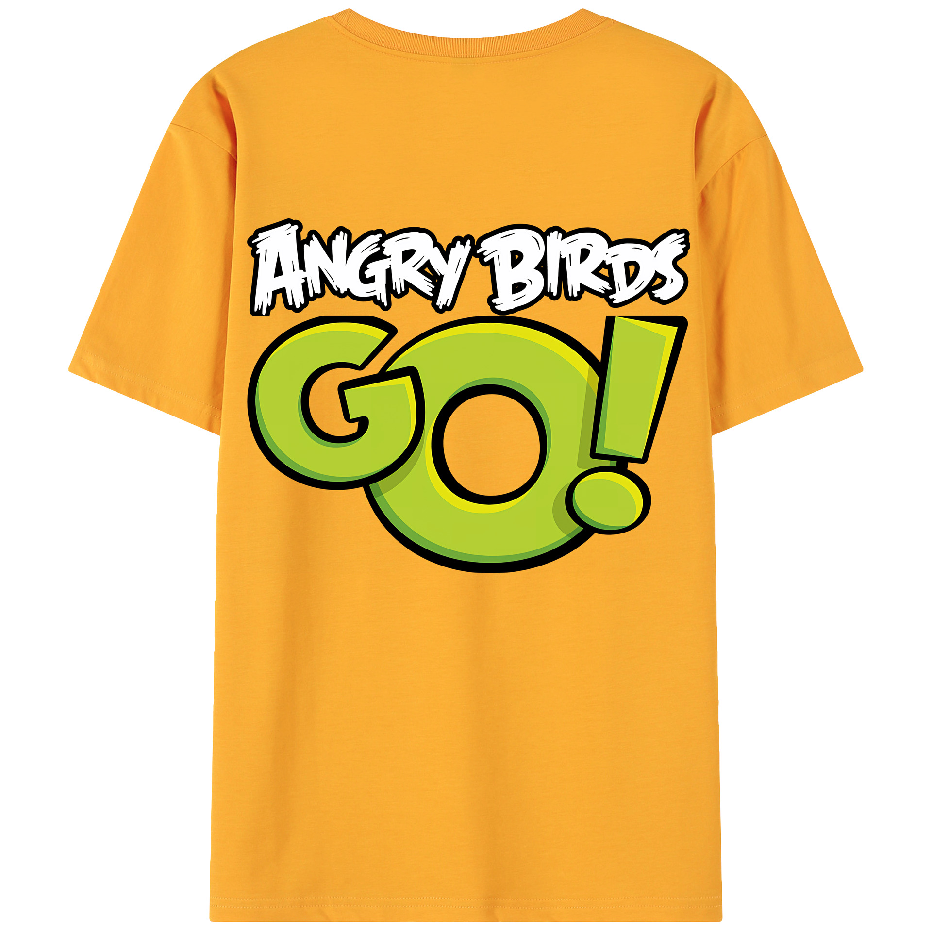 （画像用） Angry Birds アングリーバード 綿100％ メンズ半袖Tシャツ（バックプリント） 通気性