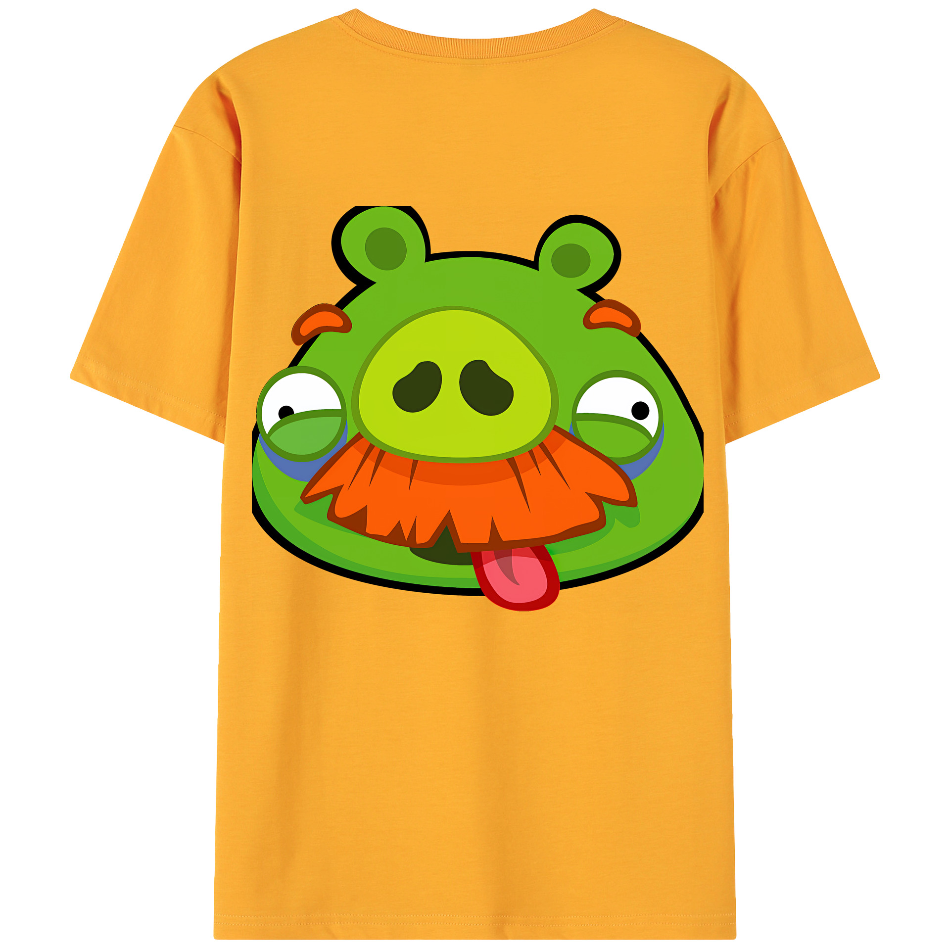 （画像用） Angry Birds アングリーバード 綿100％ メンズ半袖Tシャツ（バックプリント） 通気性