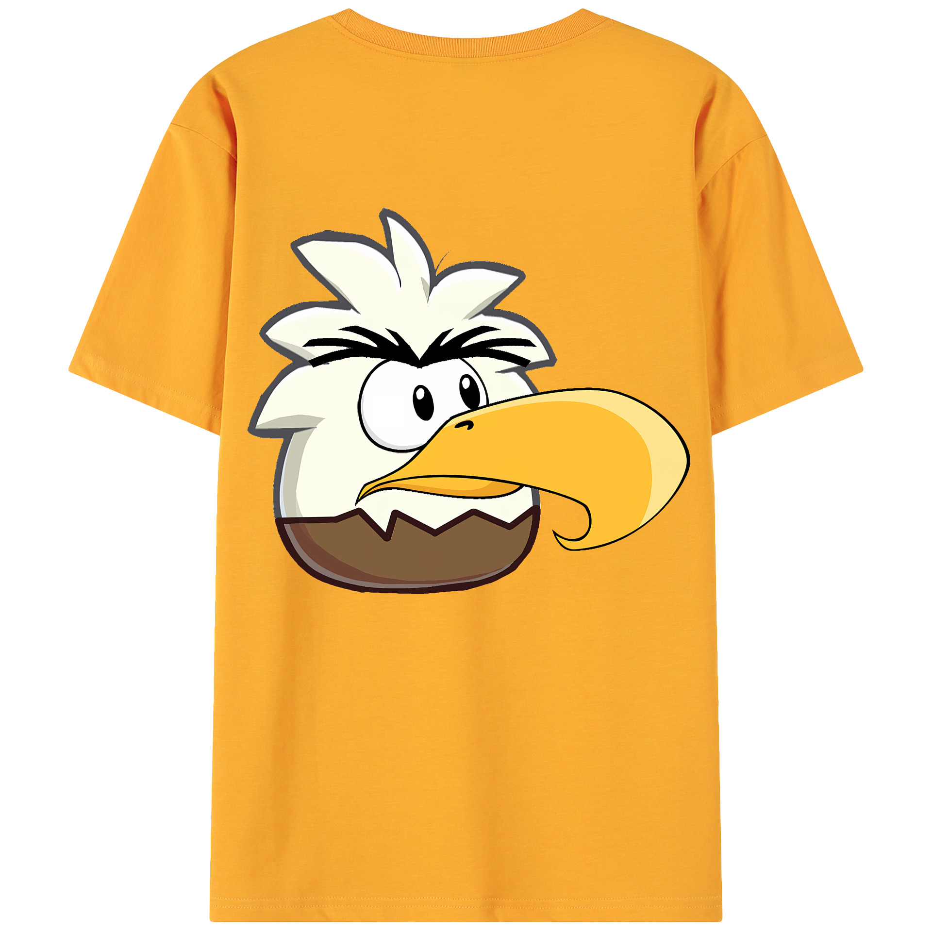 （画像用） Angry Birds アングリーバード 綿100％ メンズ半袖Tシャツ（バックプリント） 通気性