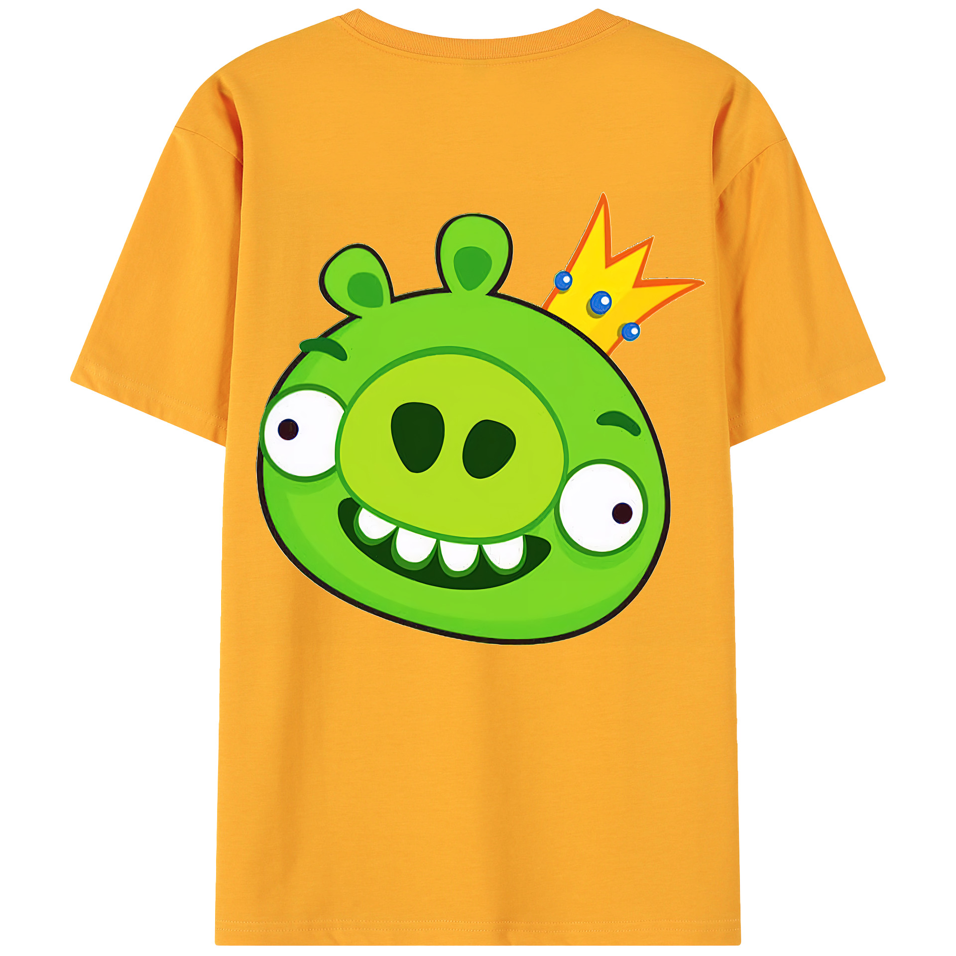 （画像用） Angry Birds アングリーバード 綿100％ メンズ半袖Tシャツ（バックプリント） 通気性