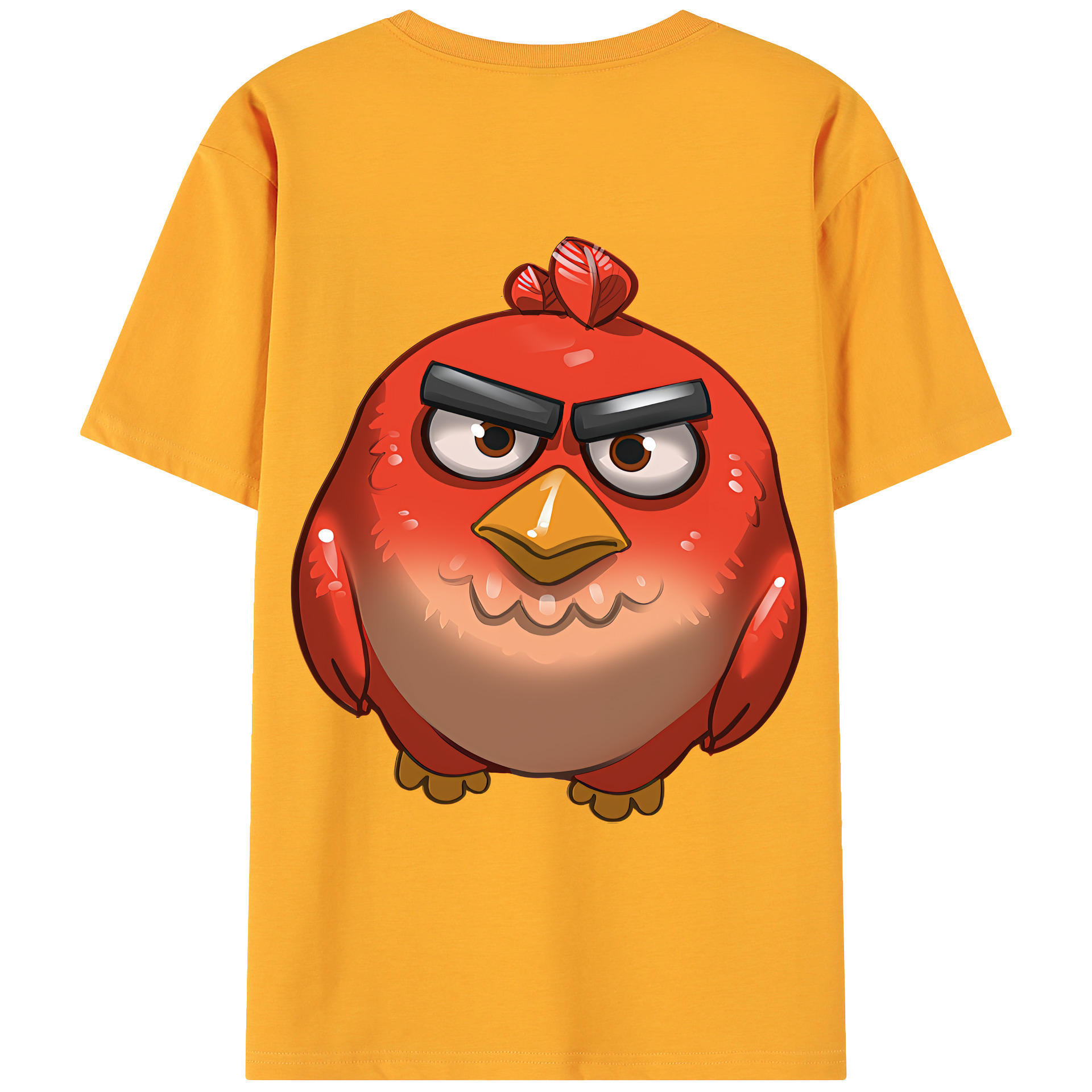 （画像用） Angry Birds アングリーバード 綿100％ メンズ半袖Tシャツ（バックプリント） 通気性