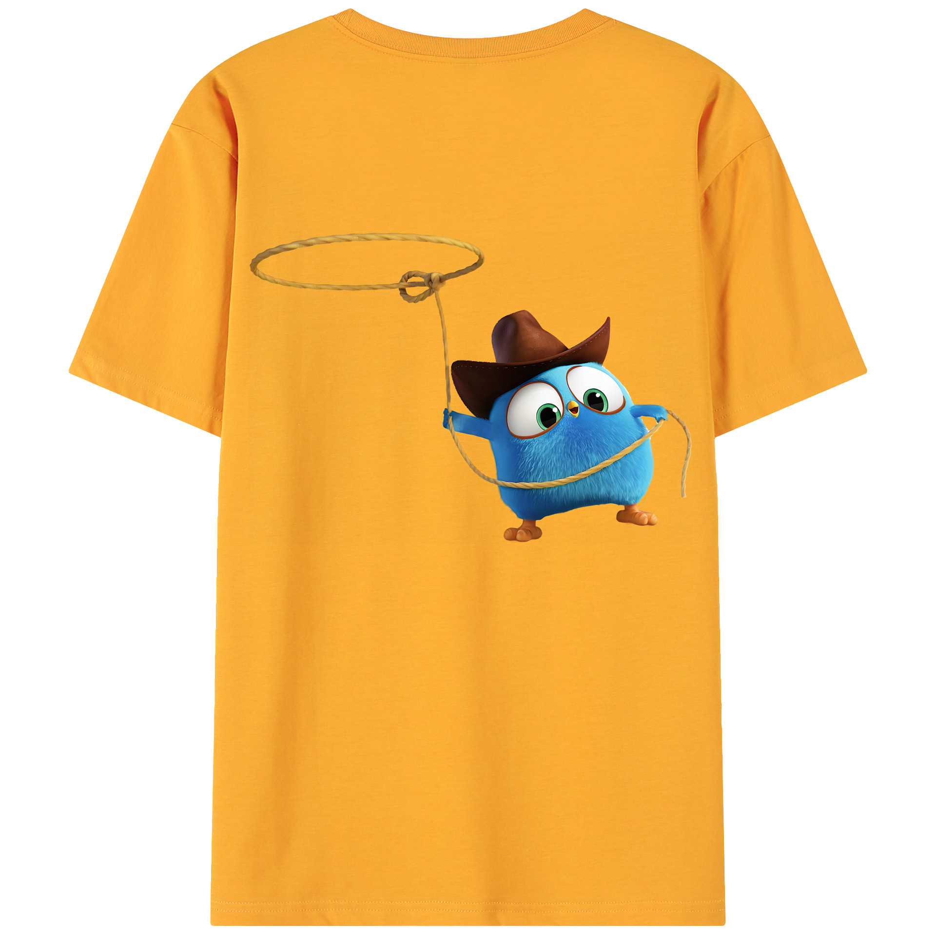 （画像用） Angry Birds アングリーバード 綿100％ メンズ半袖Tシャツ（バックプリント） 通気性