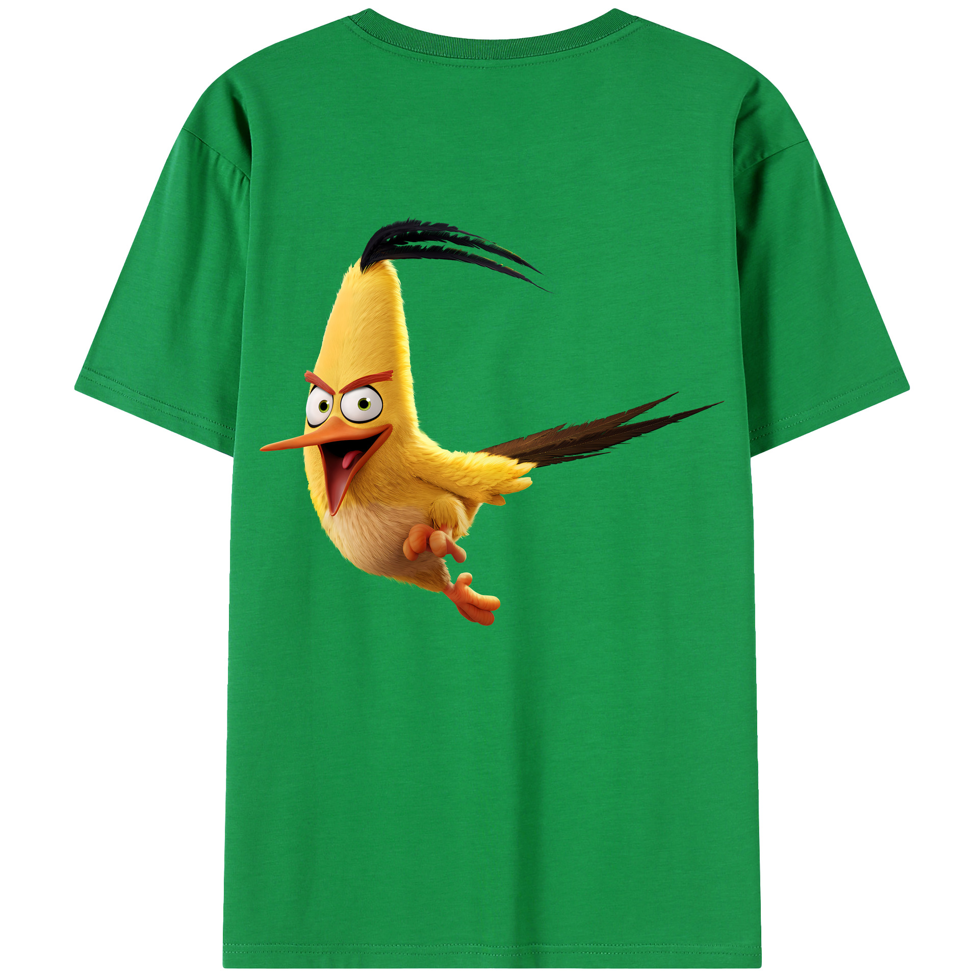 （画像用） Angry Birds アングリーバード 綿100％ メンズ半袖Tシャツ（バックプリント） 通気性
