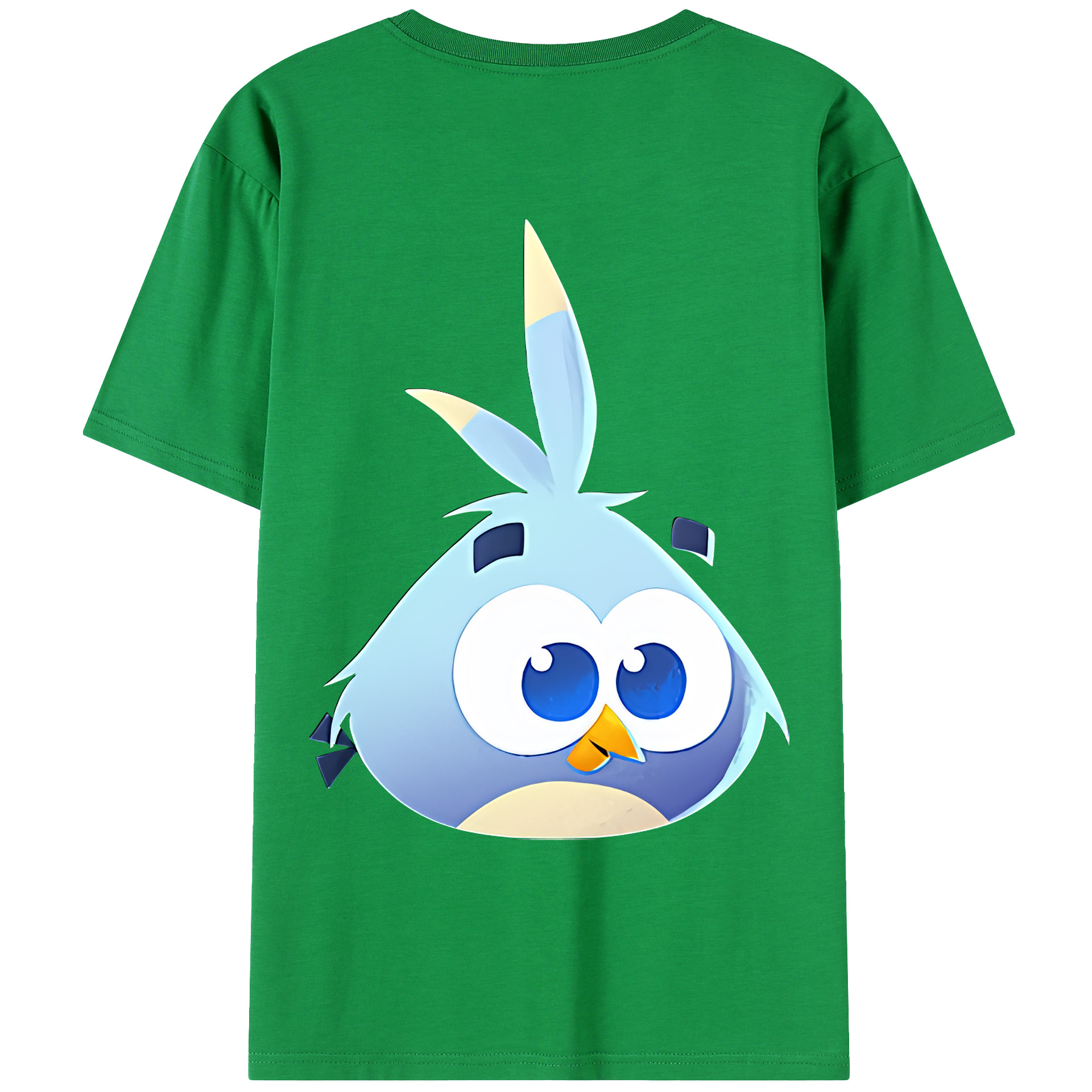 （画像用） Angry Birds アングリーバード 綿100％ メンズ半袖Tシャツ（バックプリント） 通気性
