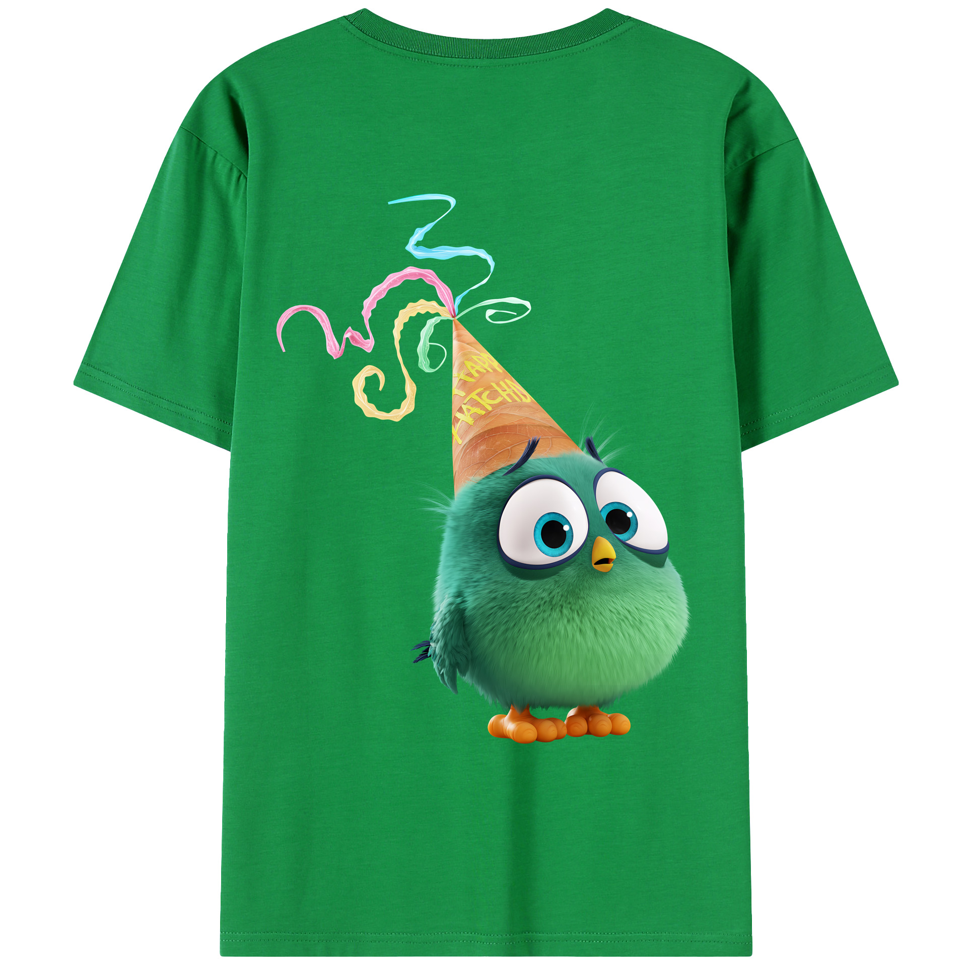 （画像用） Angry Birds アングリーバード 綿100％ メンズ半袖Tシャツ（バックプリント） 通気性