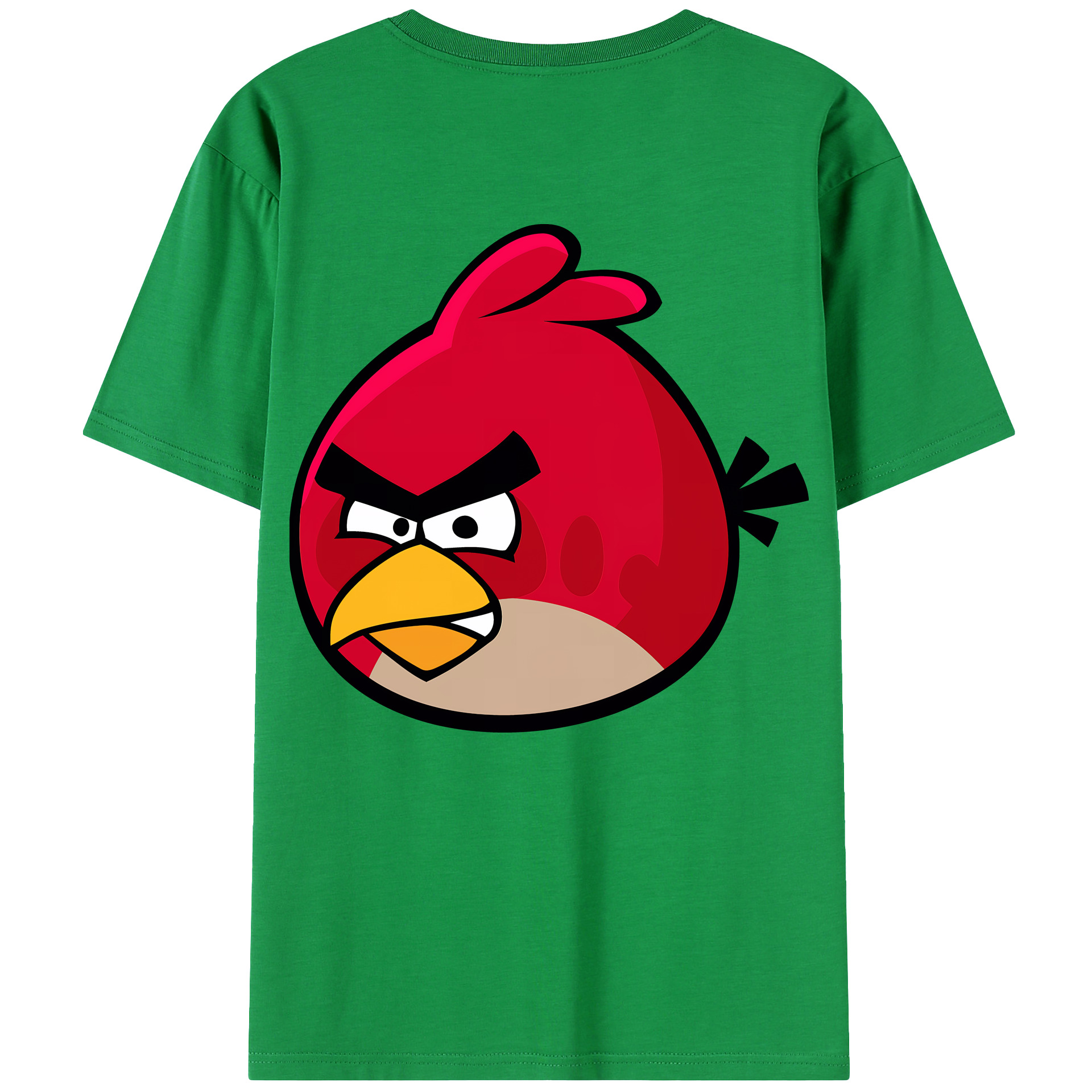 （画像用） Angry Birds アングリーバード 綿100％ メンズ半袖Tシャツ（バックプリント） 通気性