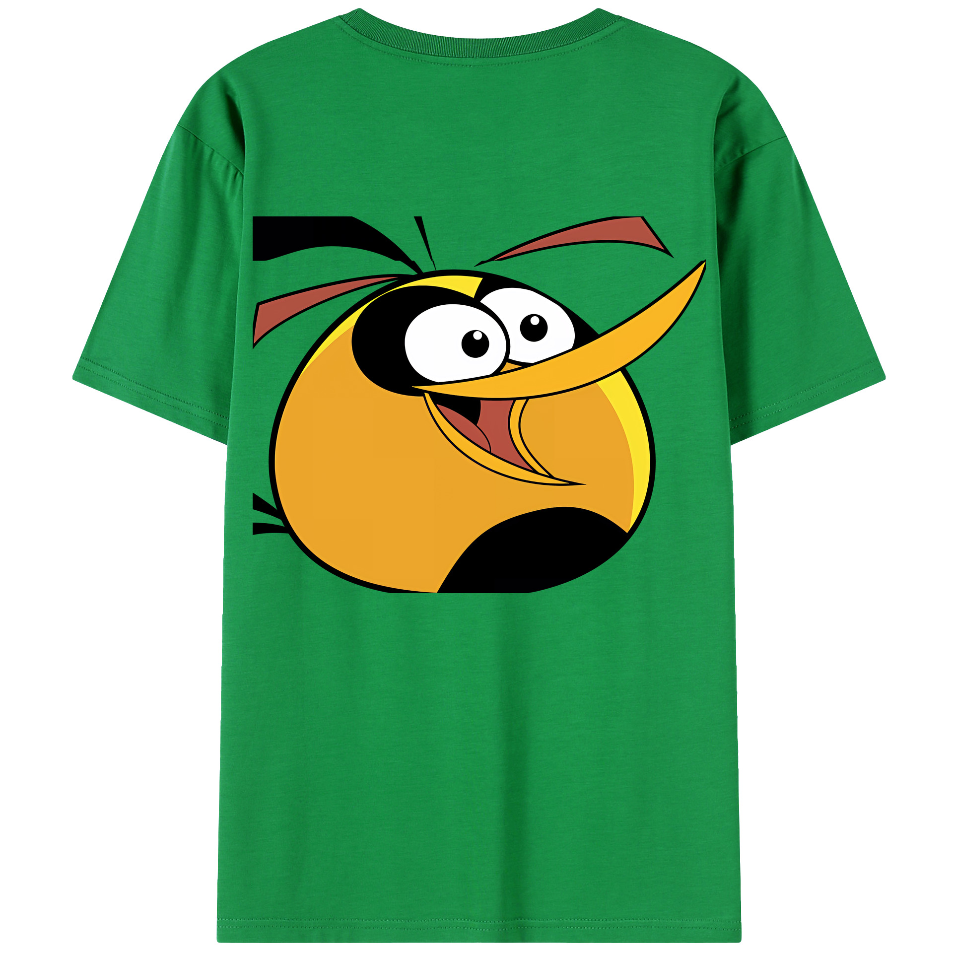 （画像用） Angry Birds アングリーバード 綿100％ メンズ半袖Tシャツ（バックプリント） 通気性