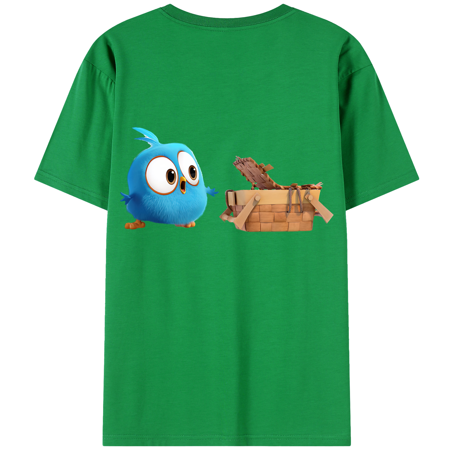 （画像用） Angry Birds アングリーバード 綿100％ メンズ半袖Tシャツ（バックプリント） 通気性