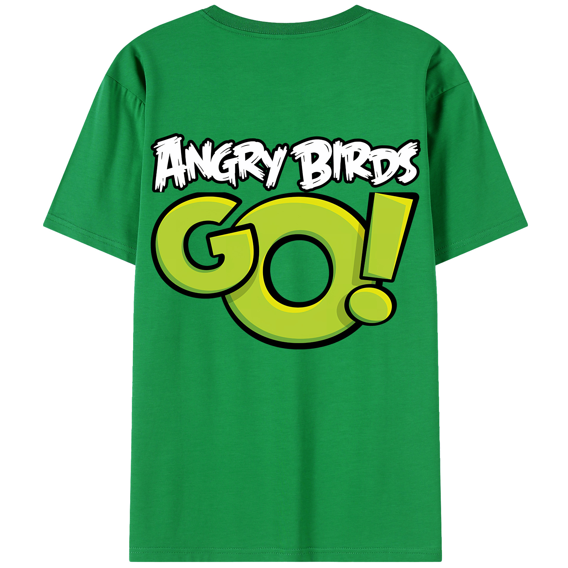 （画像用） Angry Birds アングリーバード 綿100％ メンズ半袖Tシャツ（バックプリント） 通気性