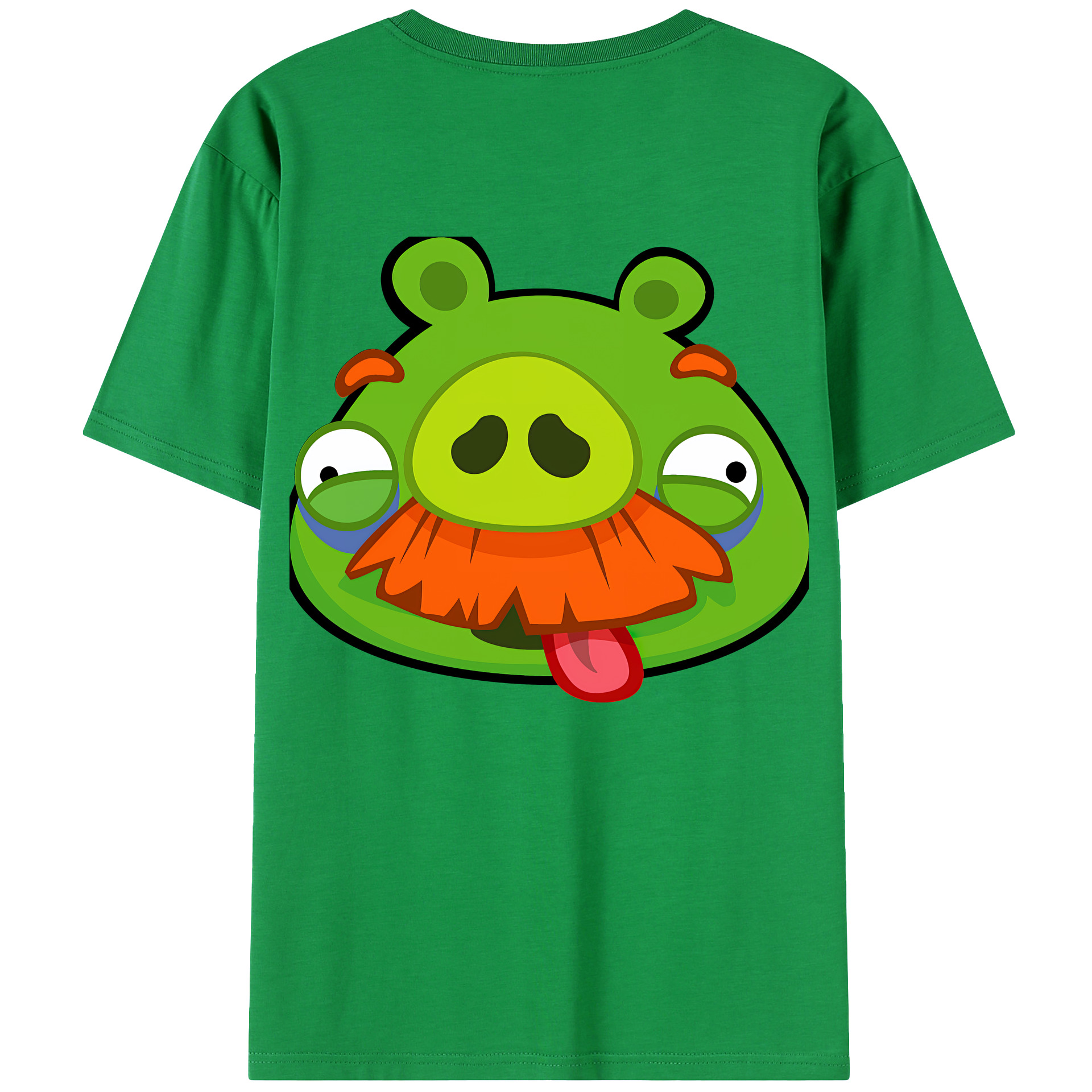 （画像用） Angry Birds アングリーバード 綿100％ メンズ半袖Tシャツ（バックプリント） 通気性