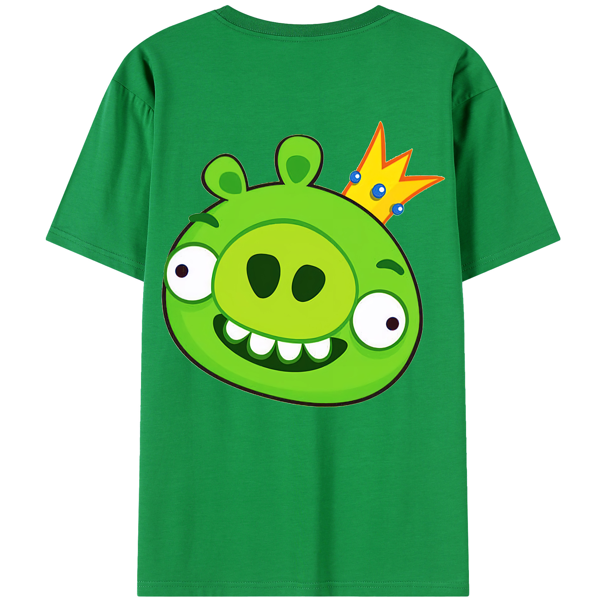 （画像用） Angry Birds アングリーバード 綿100％ メンズ半袖Tシャツ（バックプリント） 通気性