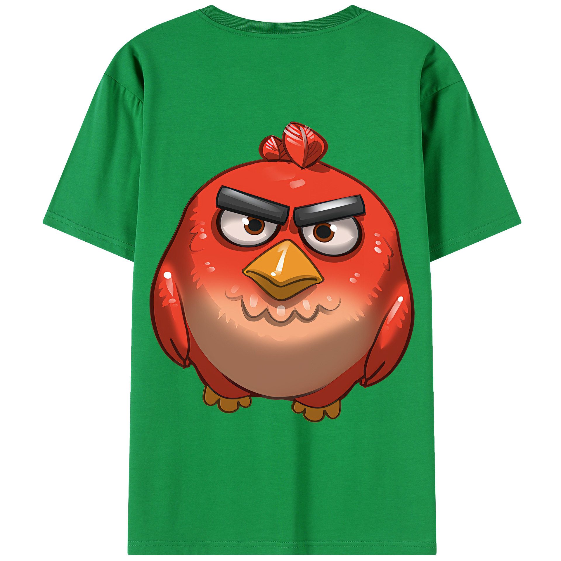 （画像用） Angry Birds アングリーバード 綿100％ メンズ半袖Tシャツ（バックプリント） 通気性