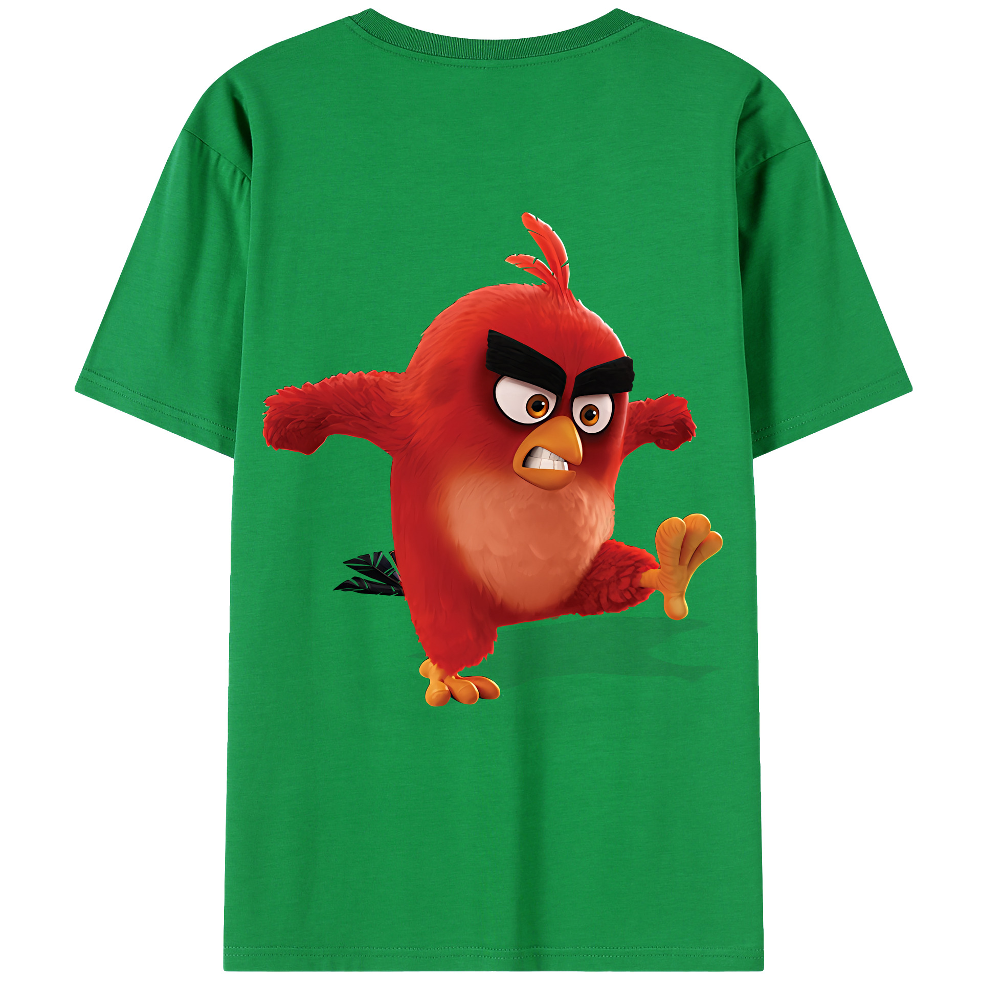 （画像用） Angry Birds アングリーバード 綿100％ メンズ半袖Tシャツ（バックプリント） 通気性