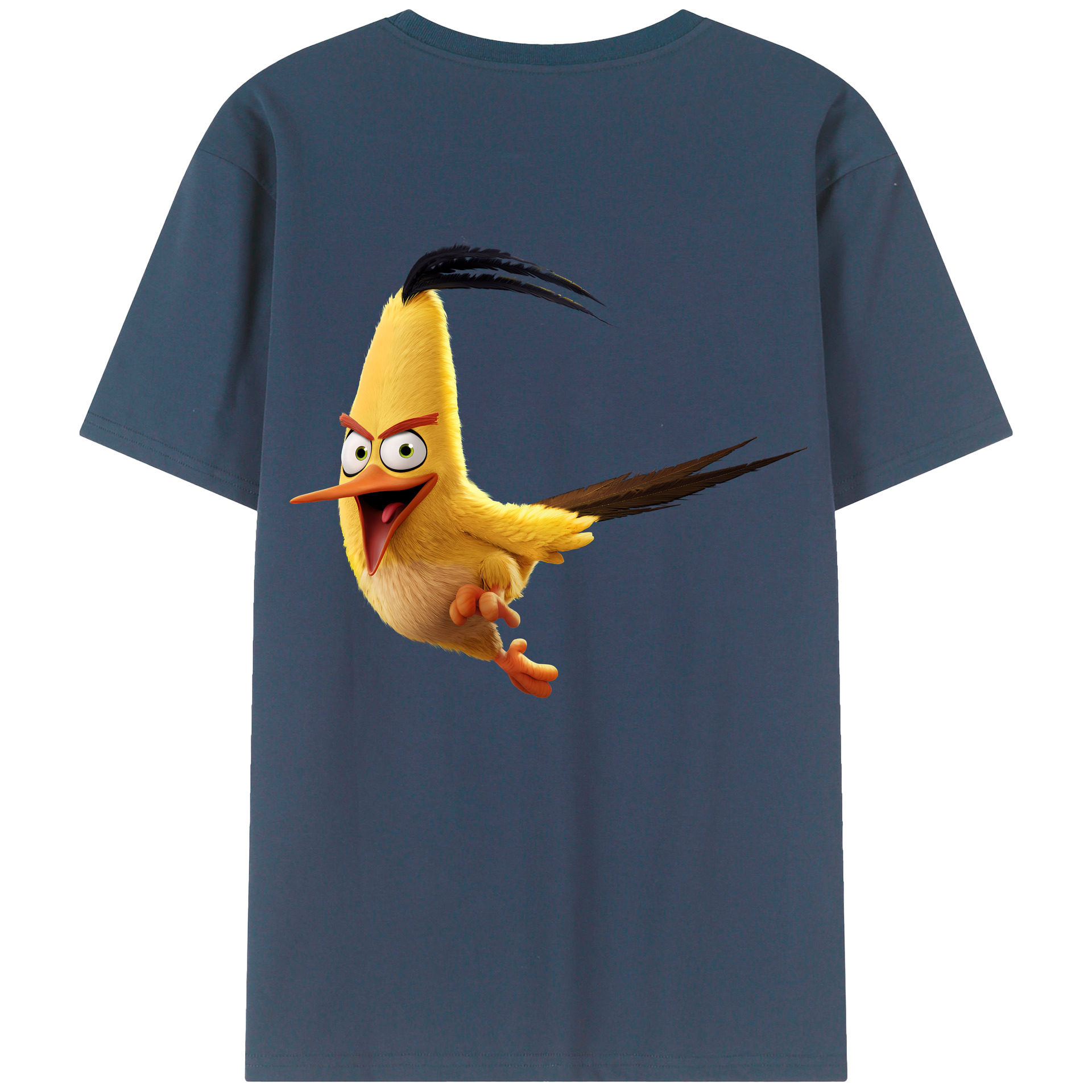 （画像用） Angry Birds アングリーバード 綿100％ メンズ半袖Tシャツ（バックプリント） 通気性