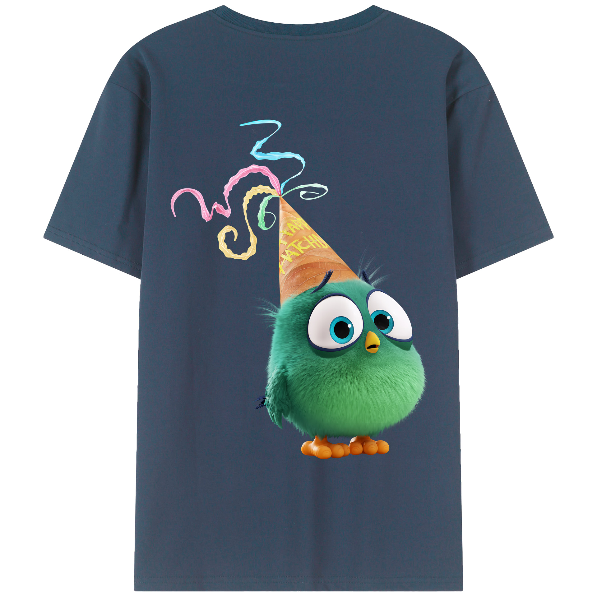 （画像用） Angry Birds アングリーバード 綿100％ メンズ半袖Tシャツ（バックプリント） 通気性