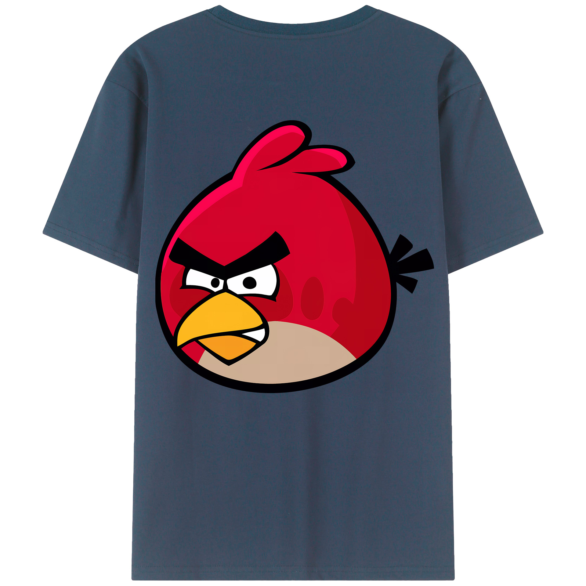 （画像用） Angry Birds アングリーバード 綿100％ メンズ半袖Tシャツ（バックプリント） 通気性