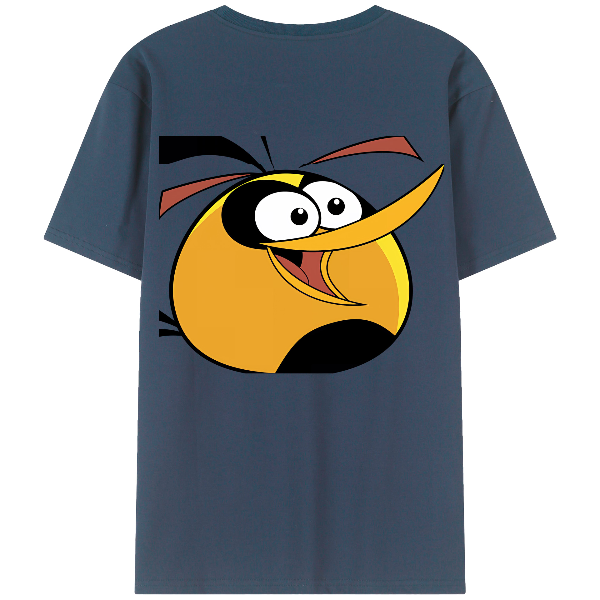 （画像用） Angry Birds アングリーバード 綿100％ メンズ半袖Tシャツ（バックプリント） 通気性