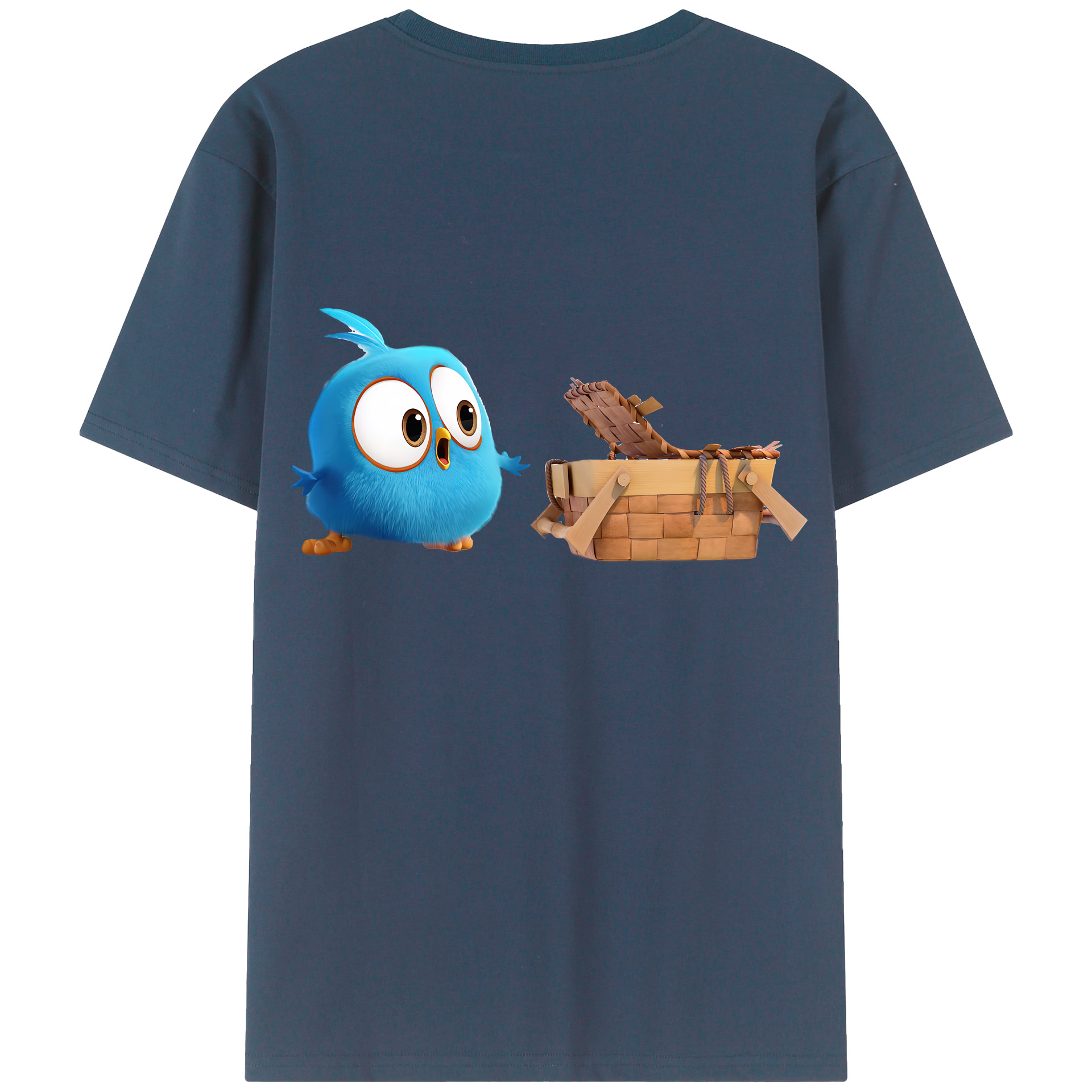 （画像用） Angry Birds アングリーバード 綿100％ メンズ半袖Tシャツ（バックプリント） 通気性